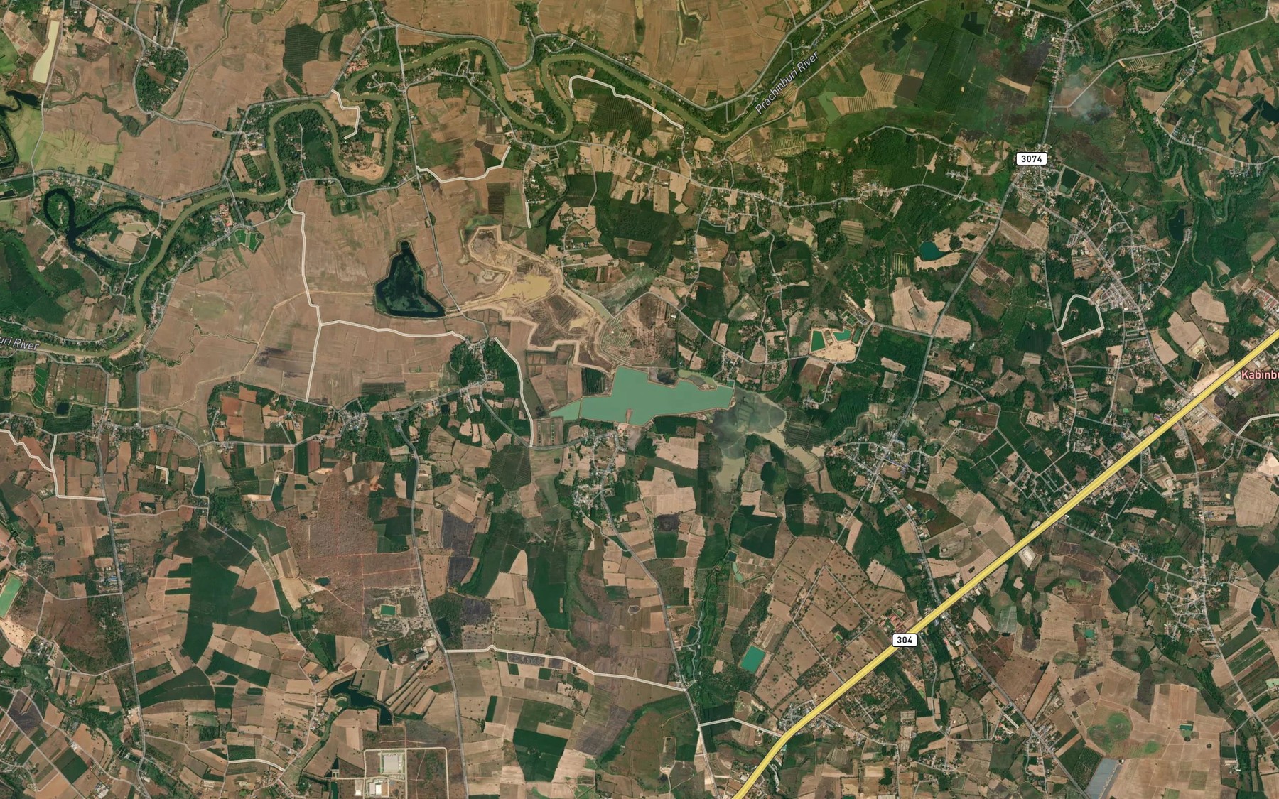 Satellite map of the Bueng Laem Hin