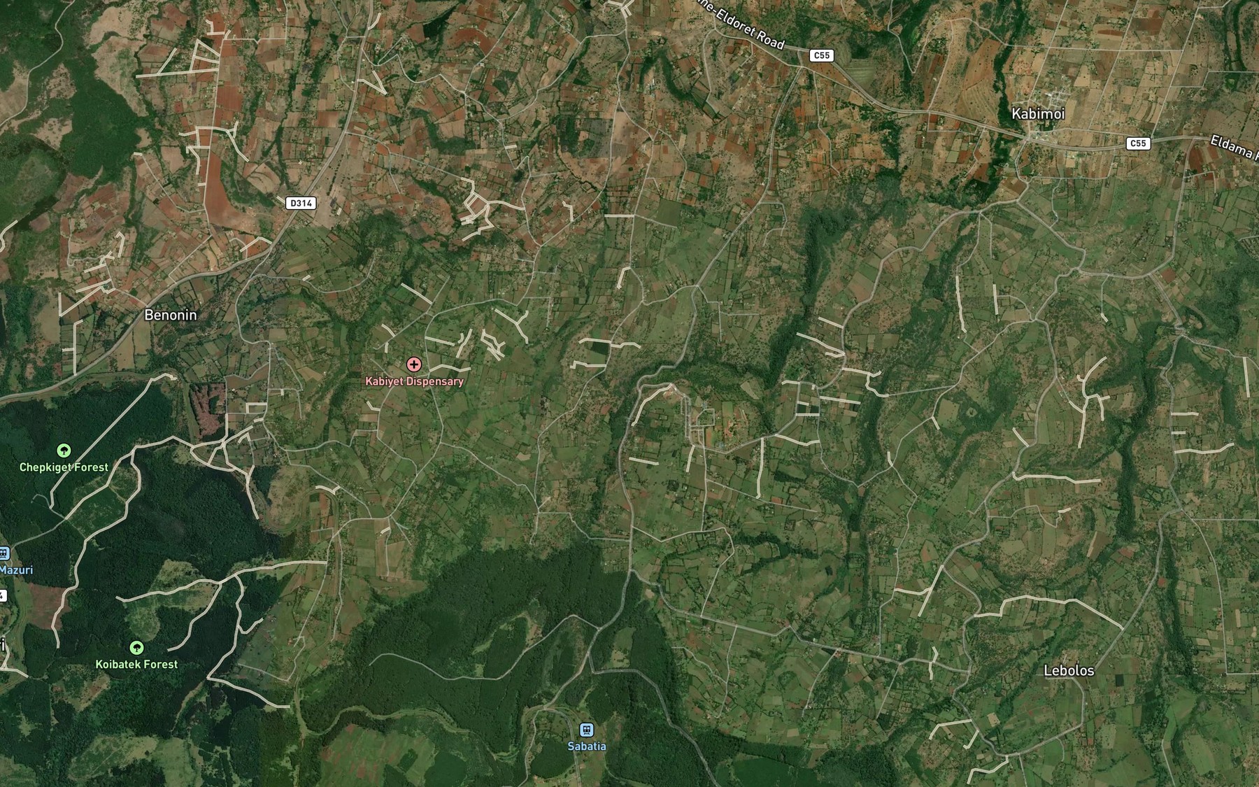 Satellite map of the Maji Mazuri