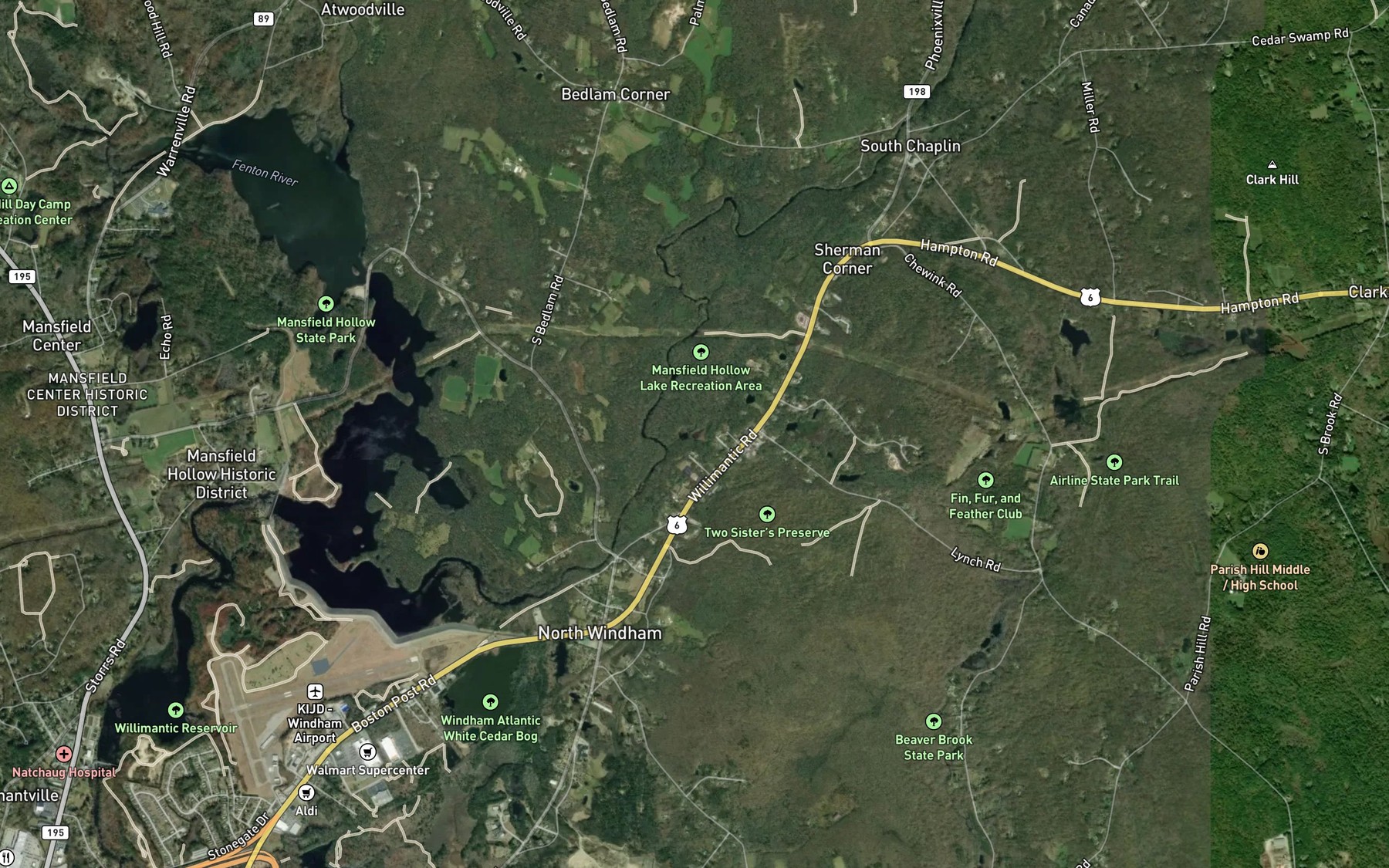 Satellite map of the Mansure Pond