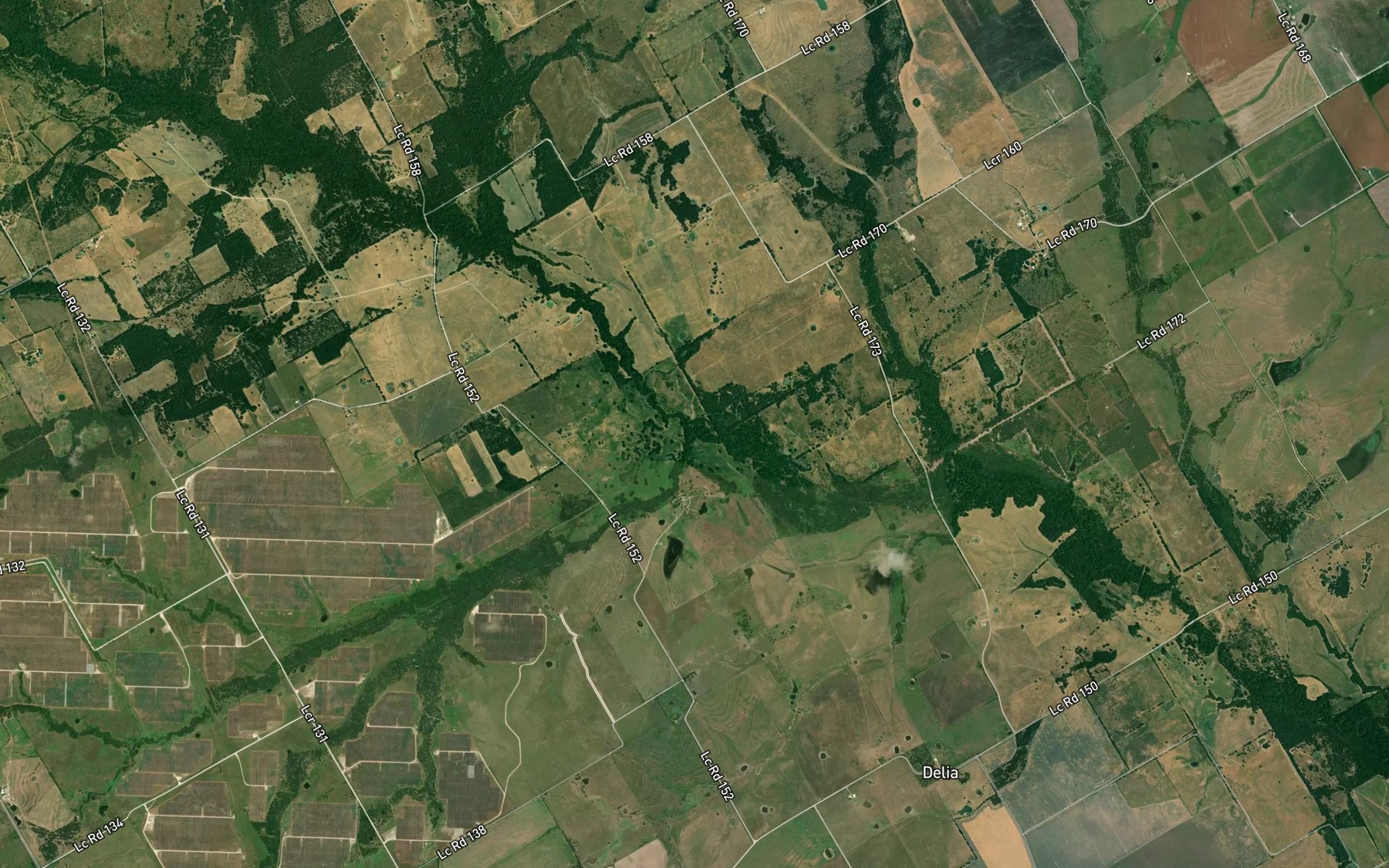 Satellite map of the Board Creek