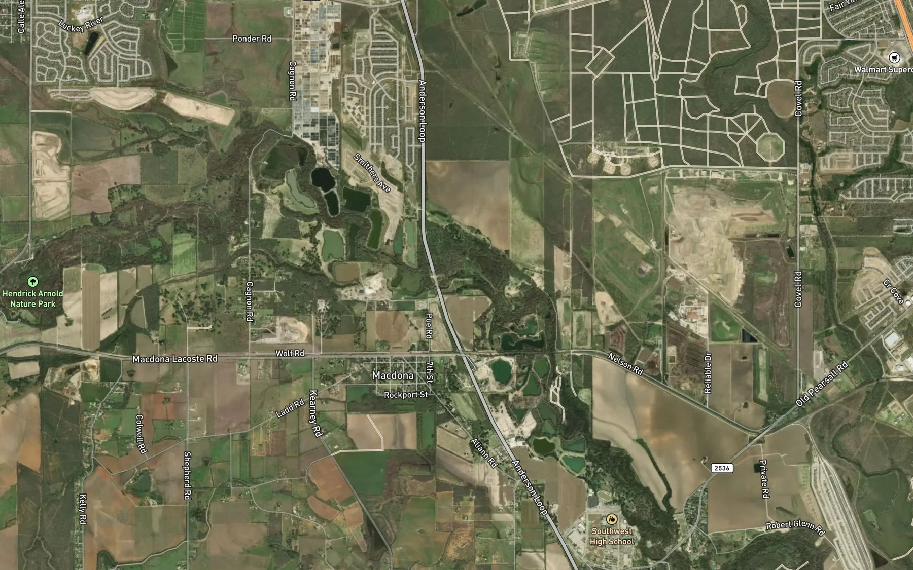 Satellite map of the Polecat Creek