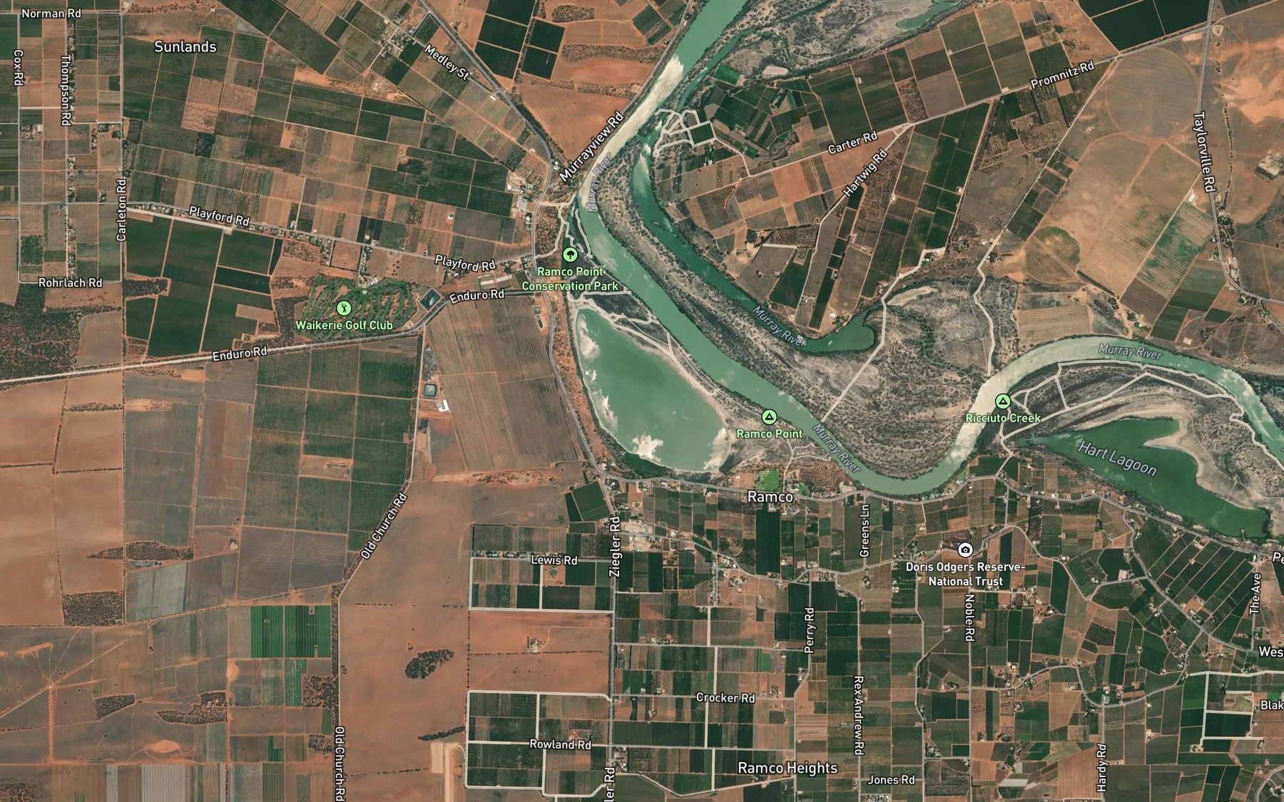 Satellite map of the Ramco Lagoon