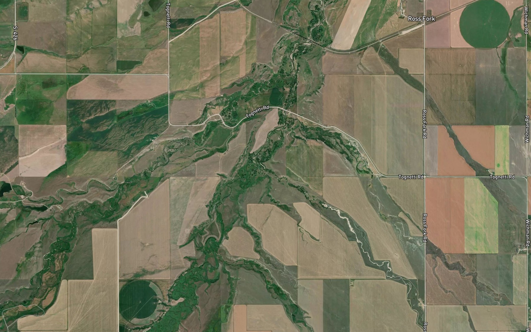 Satellite map of the Big Rock Creek