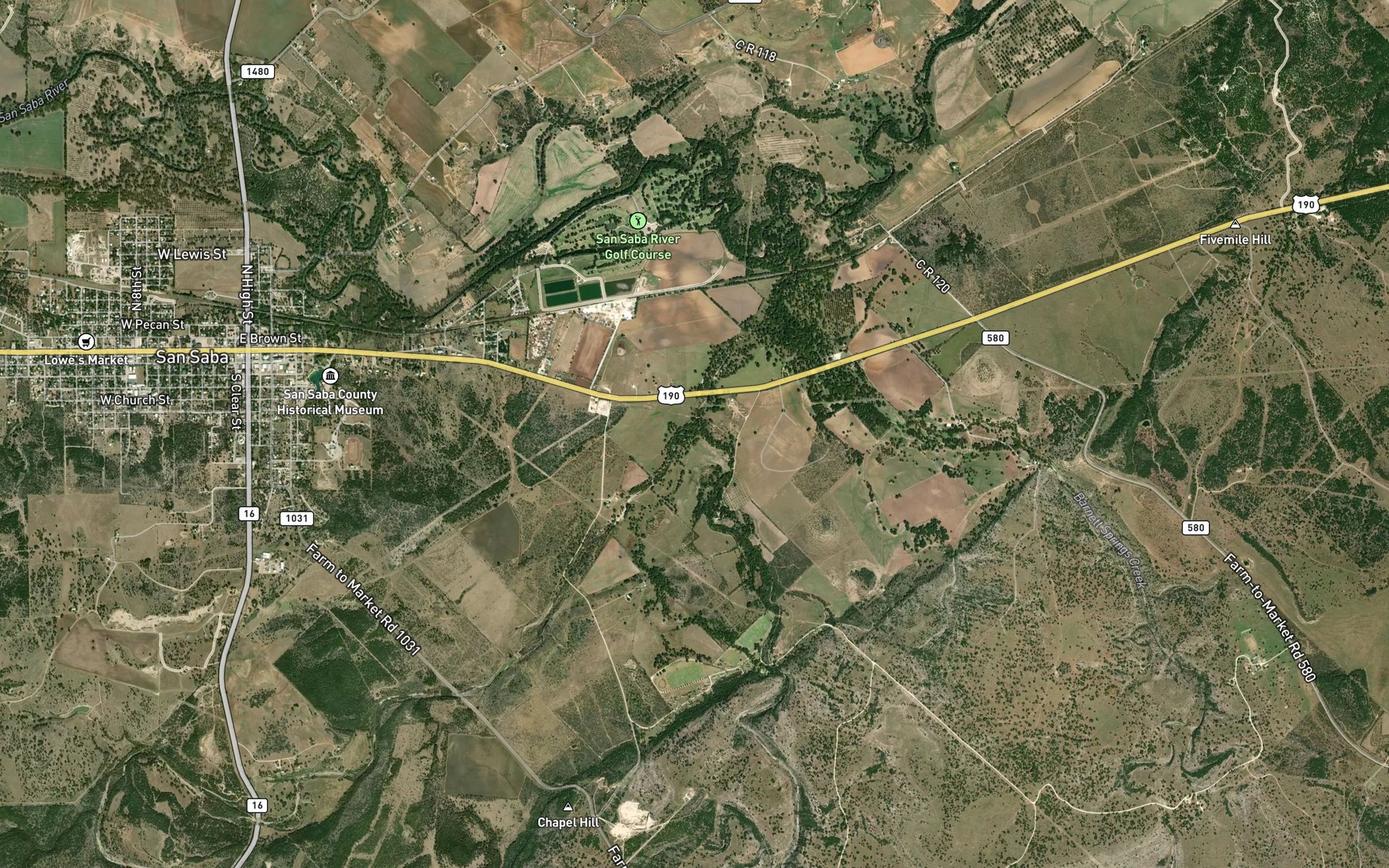 Satellite map of the Flemming Springs Branch
