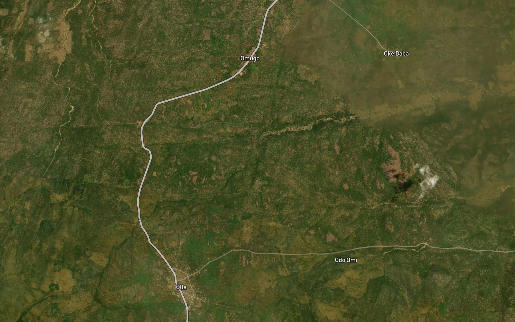 Satellite map of the RiverAkoro