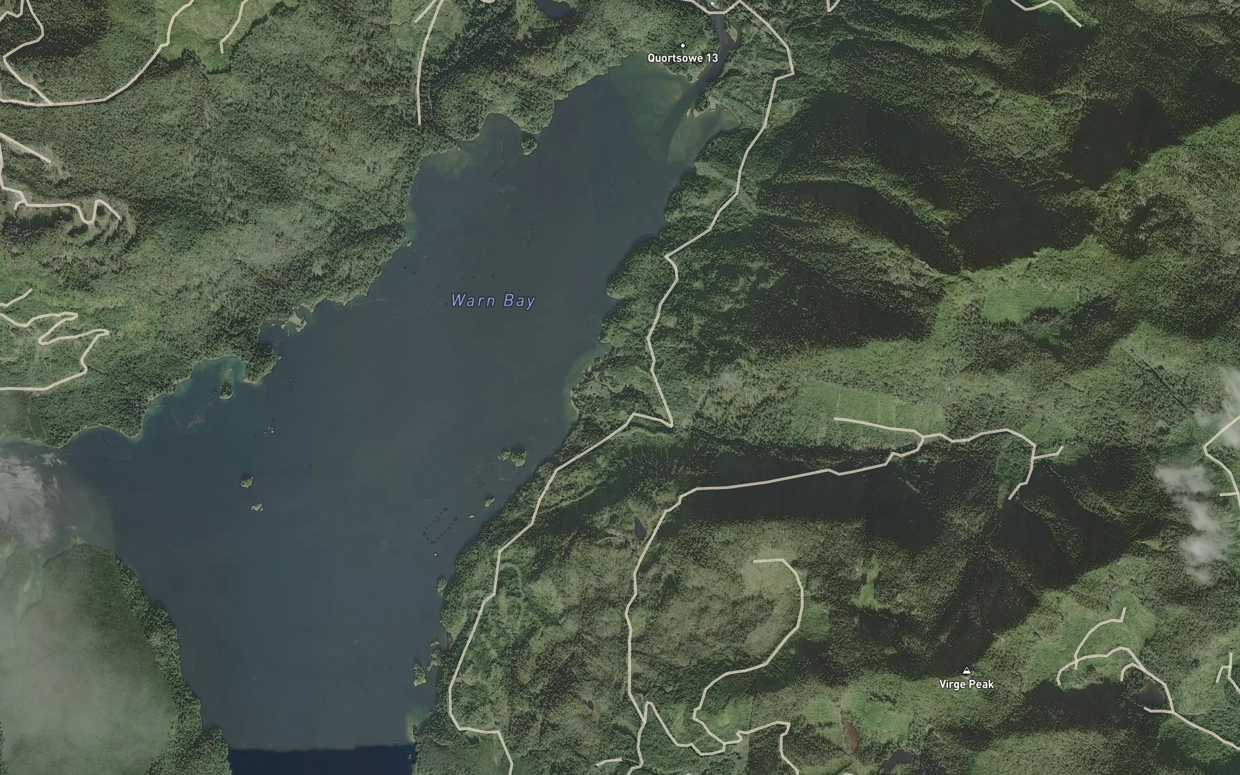 Satellite map of the Virge Creek