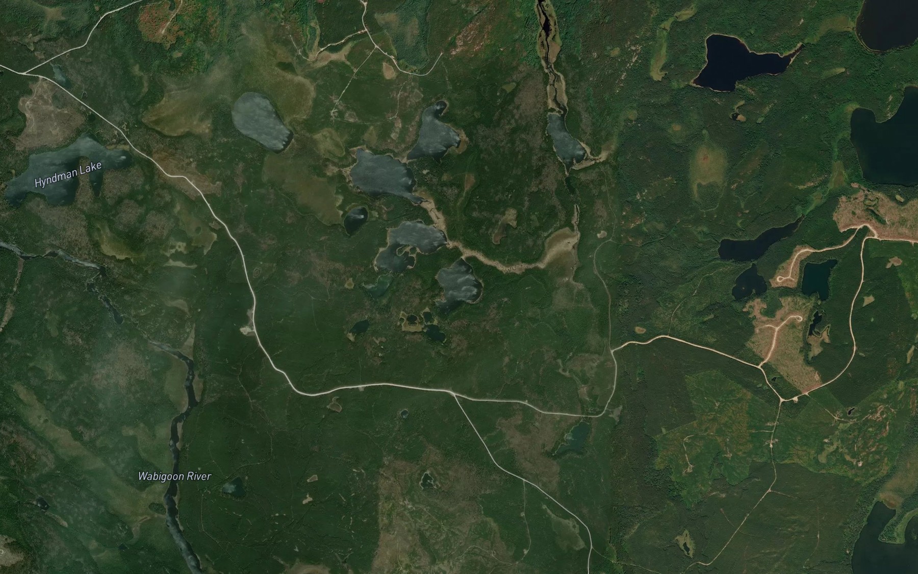 Satellite map of the Measor Lake