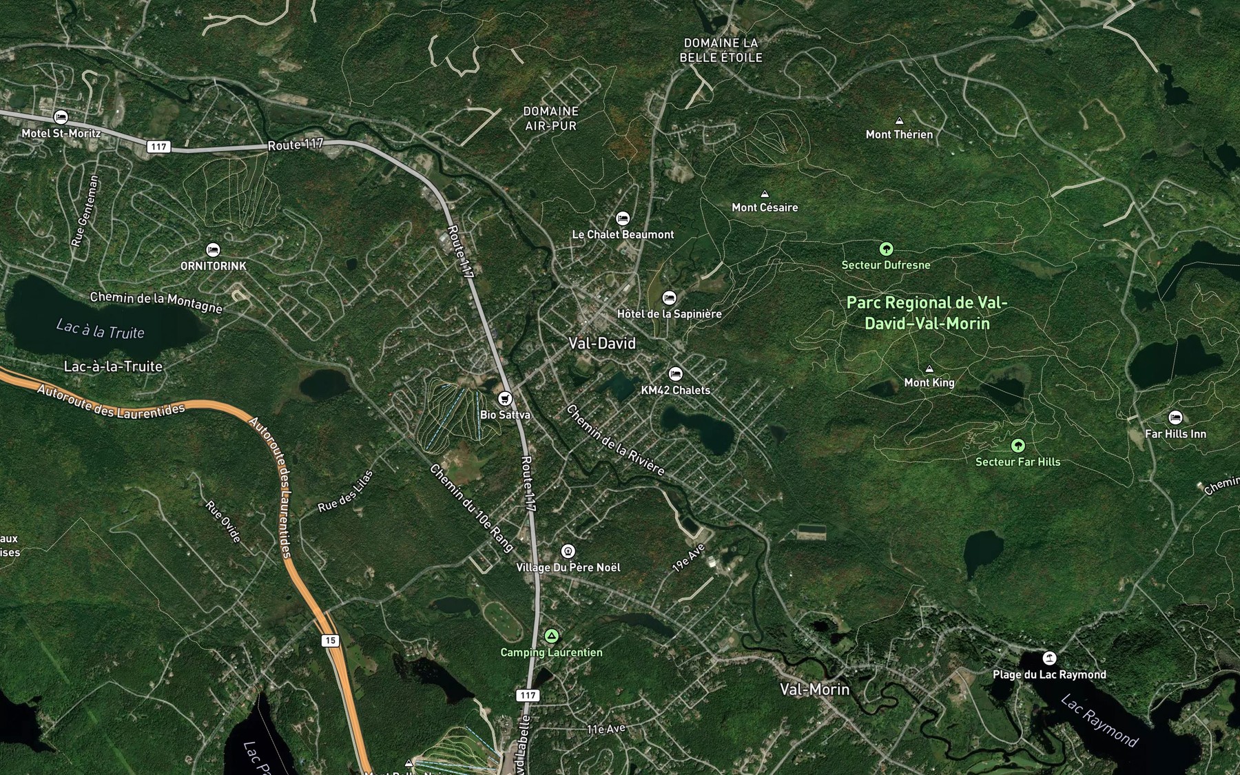 Satellite map of the Lac Deschamps