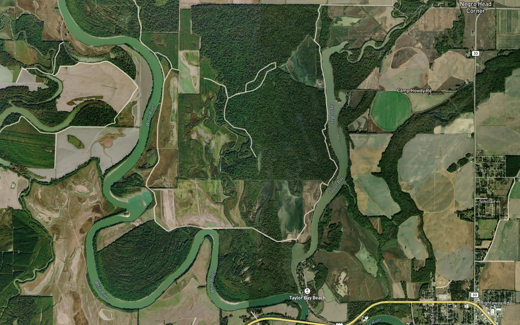 Satellite map of the Eagle Lake