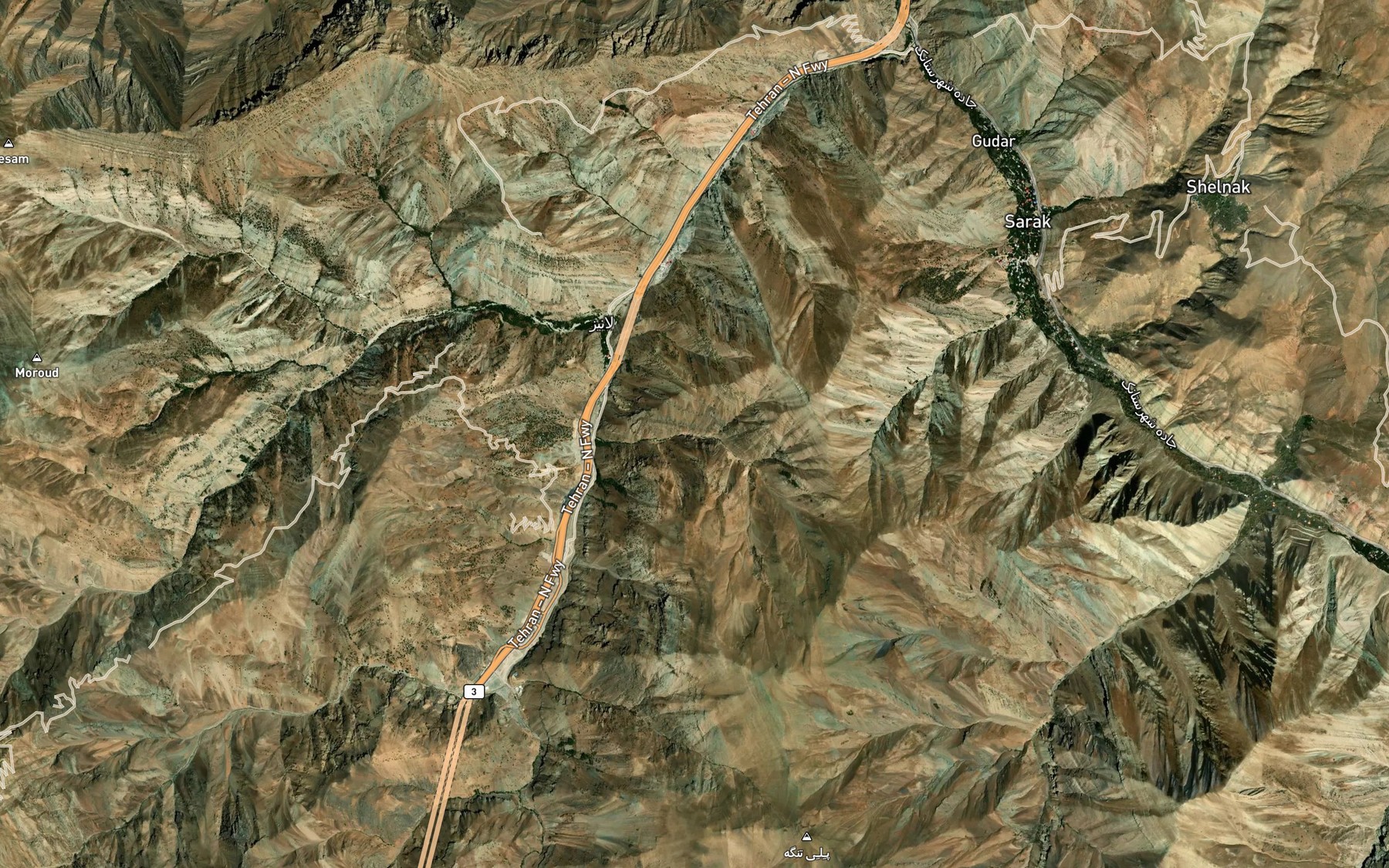 Satellite map of the Ab-e Layanz