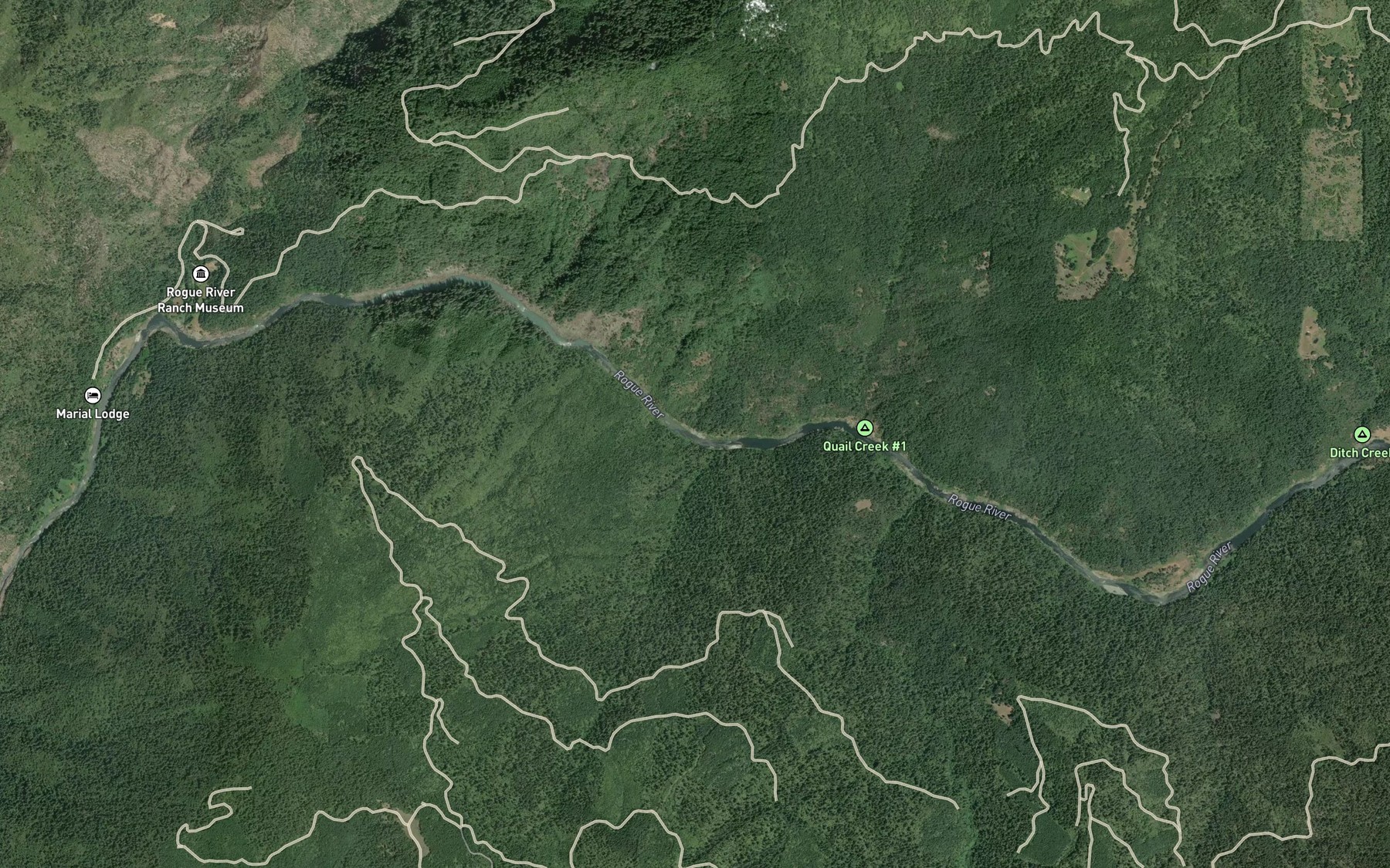 Satellite map of the Long Gulch Riffle