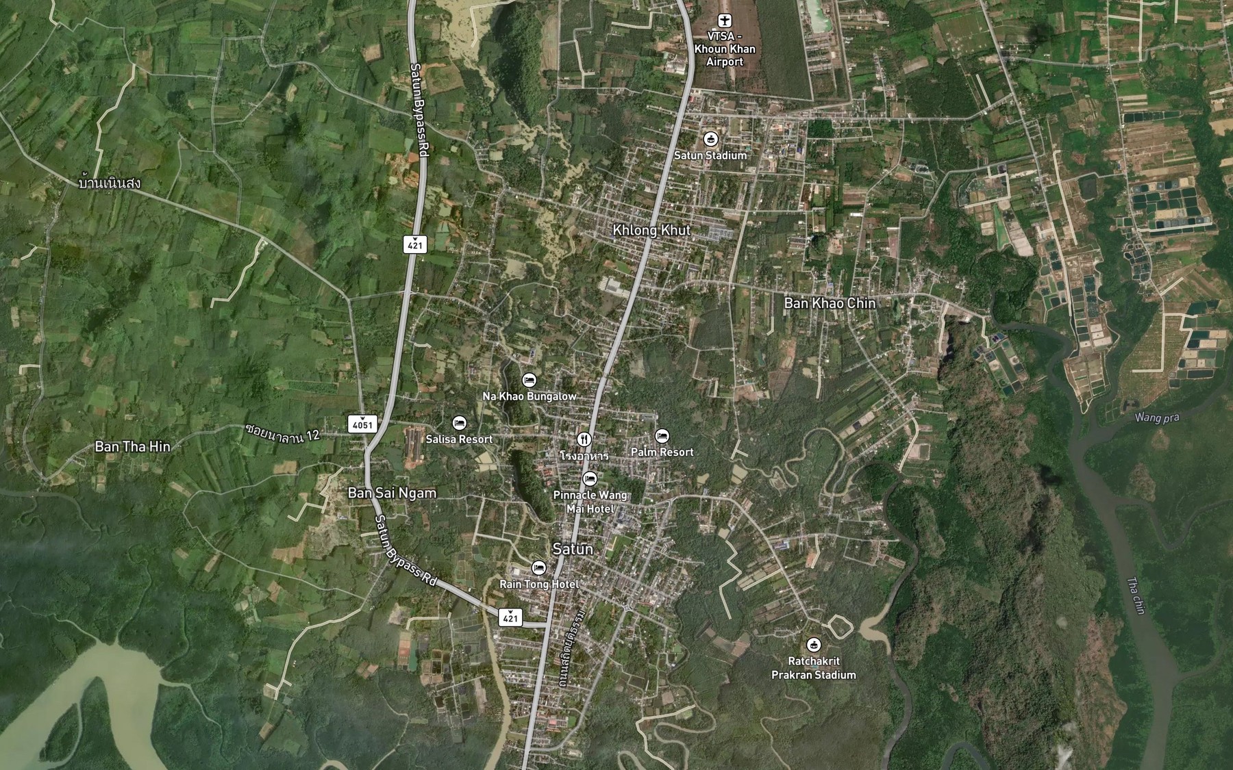Satellite map of the Khlong Ta Yai