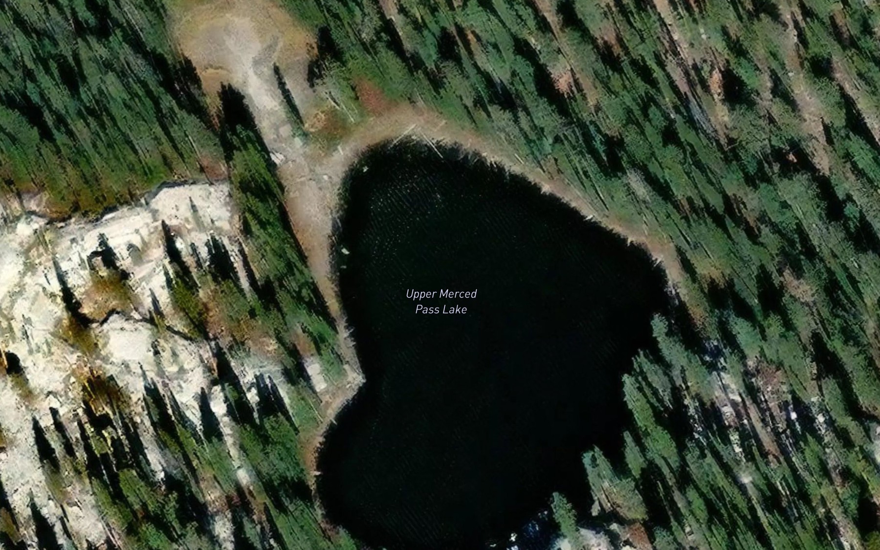 Satellite map of the Upper Merced Pass Lake