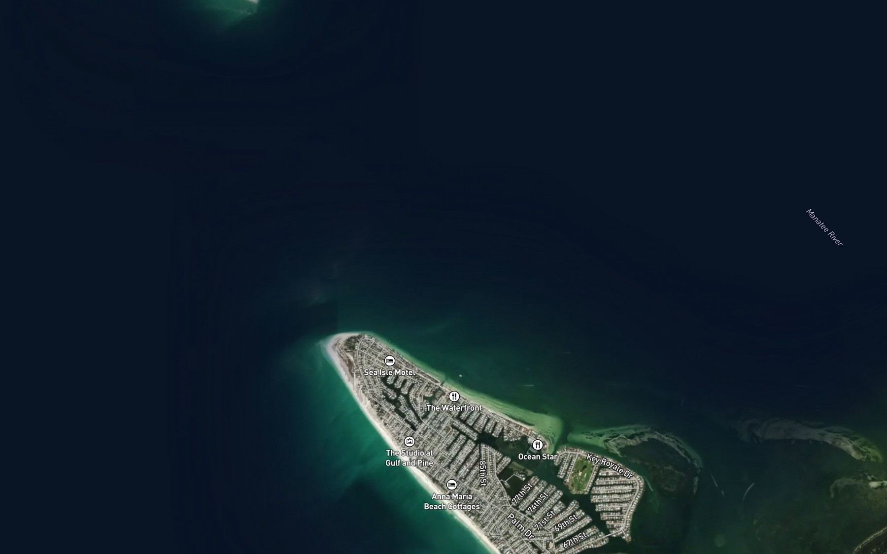 Satellite map of the Passage Key Inlet