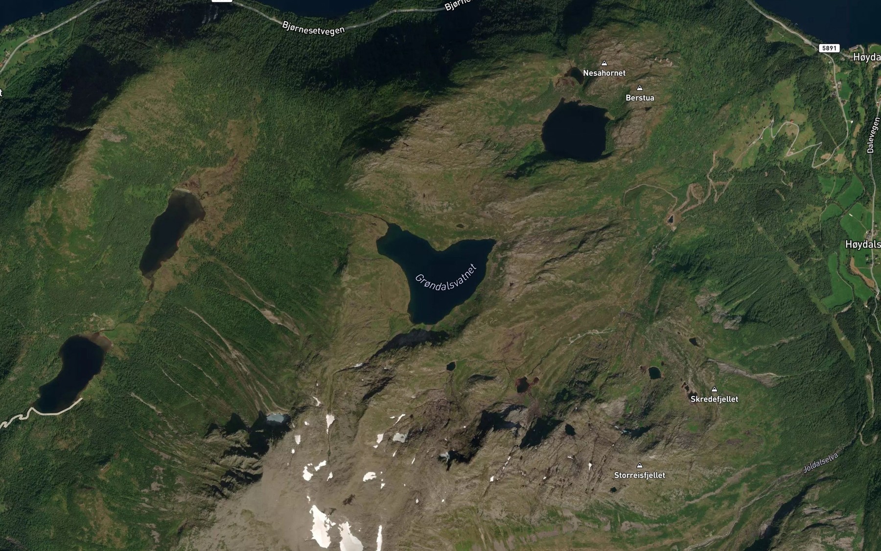 Satellite map of the Grondalsvatnet