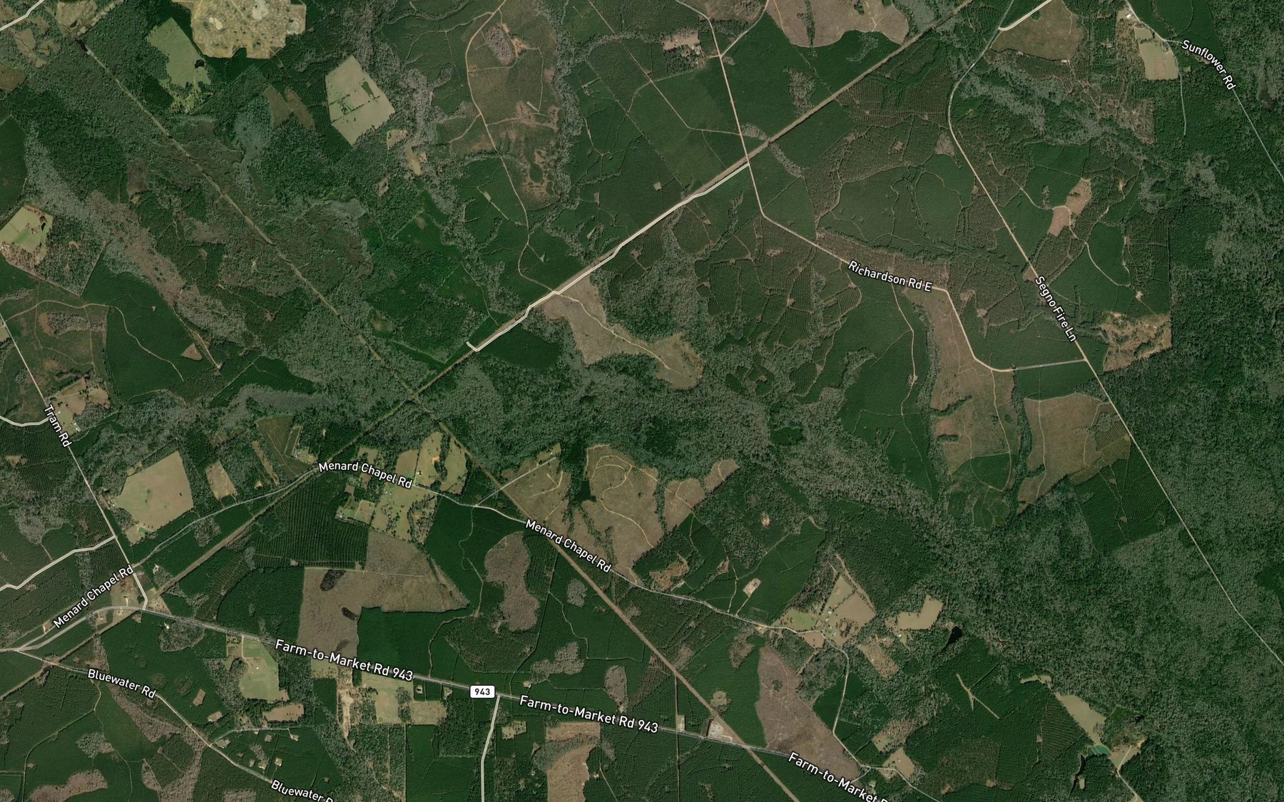 Satellite map of the Camp Branch