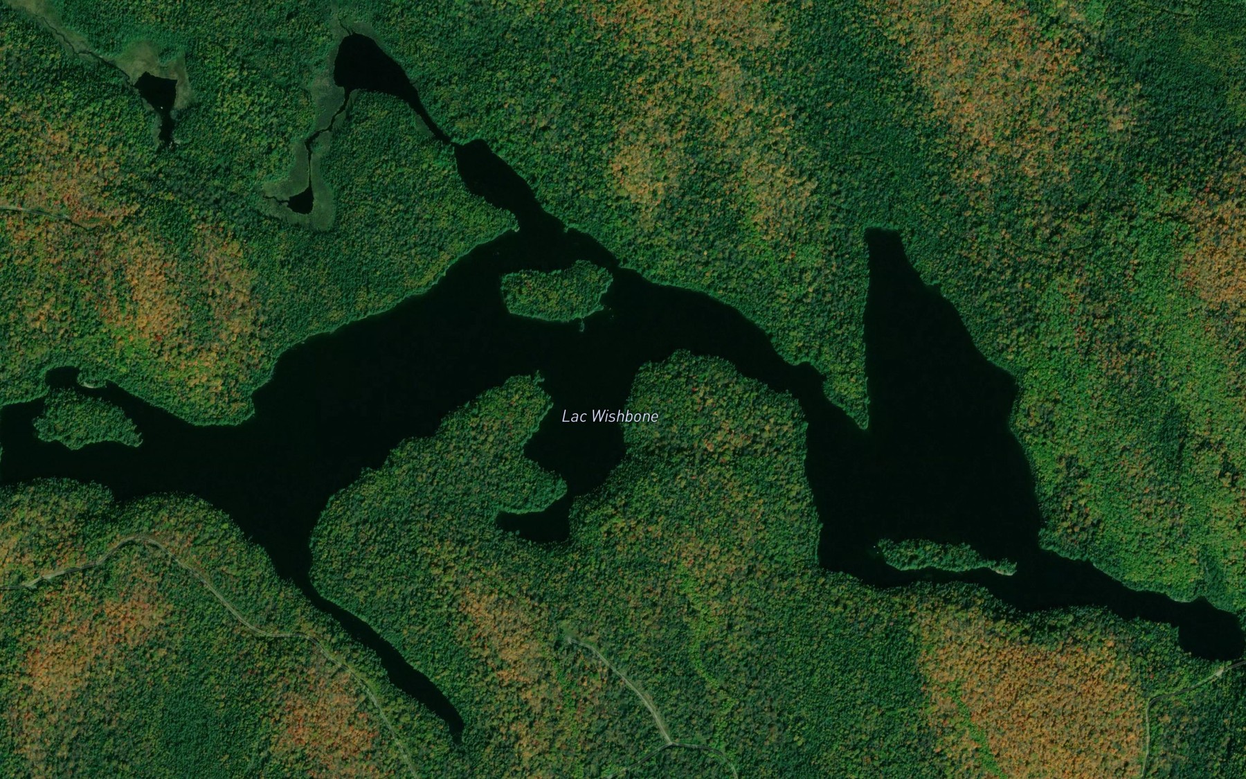 Satellite map of the Lac Wishbone