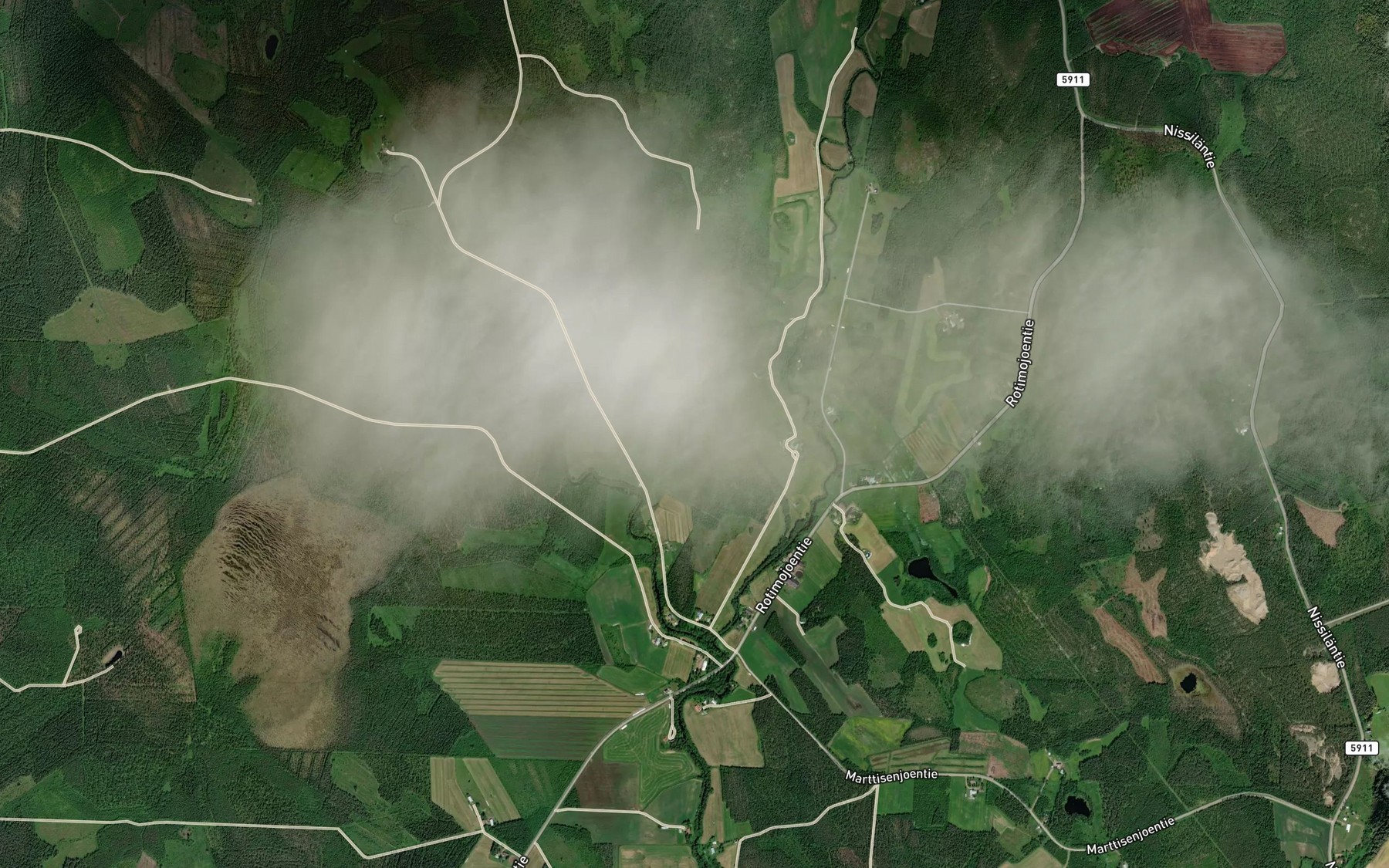 Satellite map of the Luvejoki