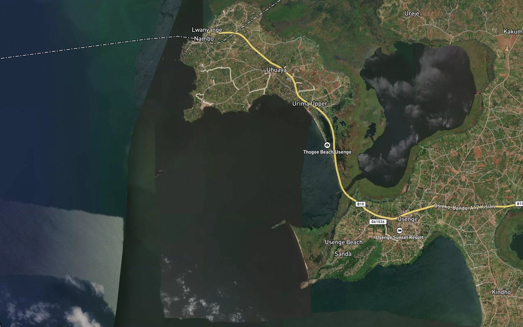 Satellite map of the Ugowe Bay