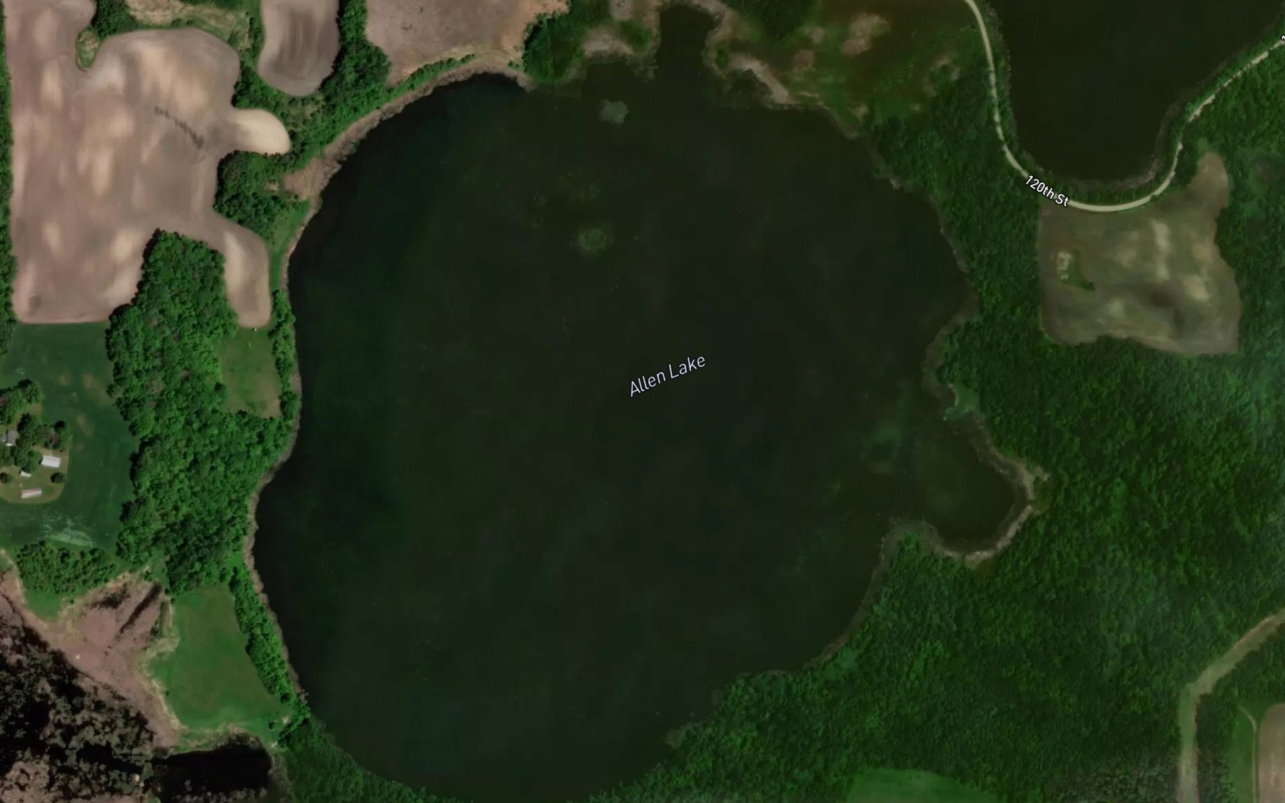 Satellite map of the Allen Lake