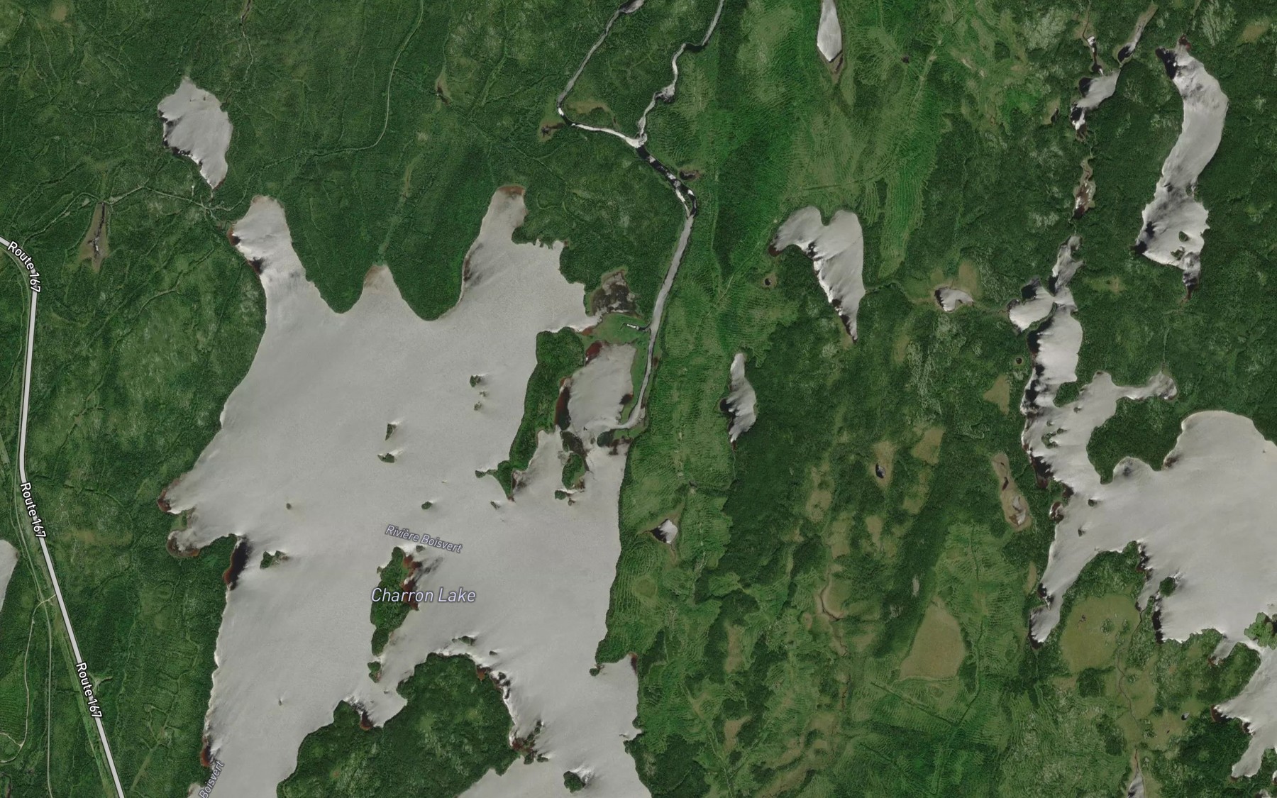 Satellite map of the Riviere Boisvert