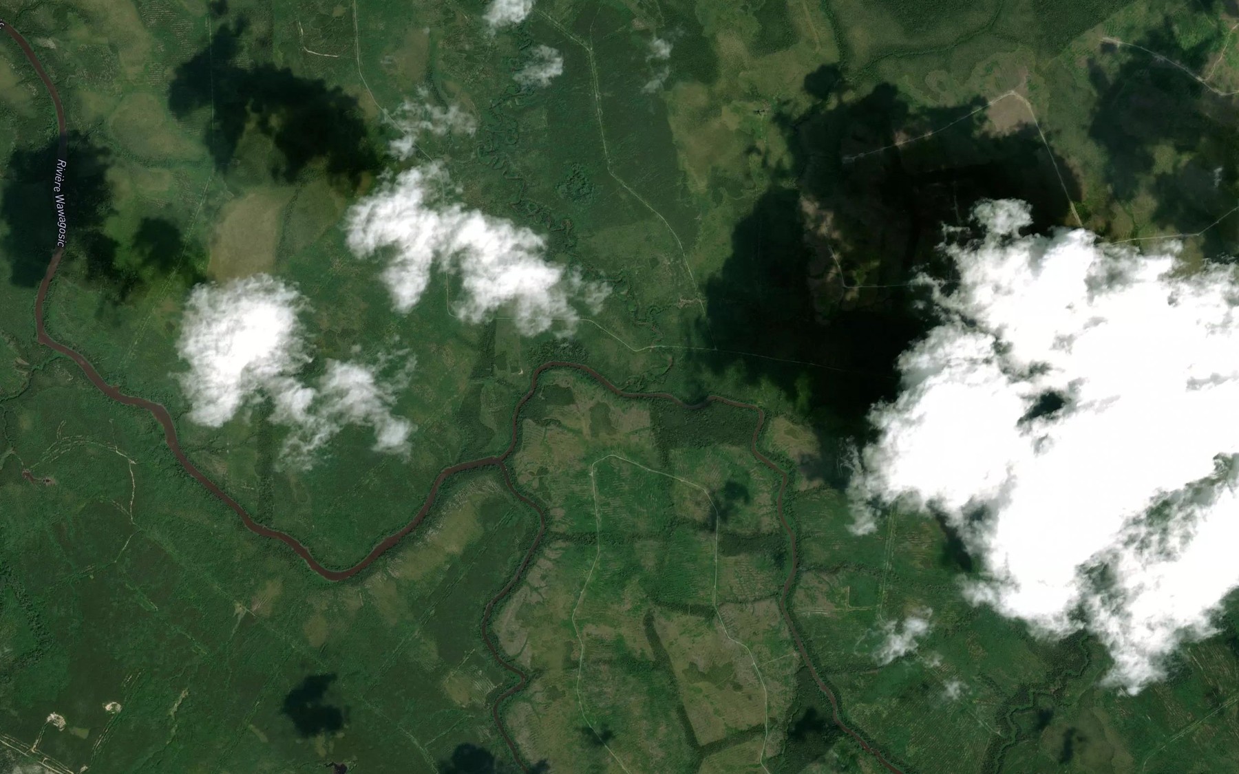 Satellite map of the Ruisseau Bruneau