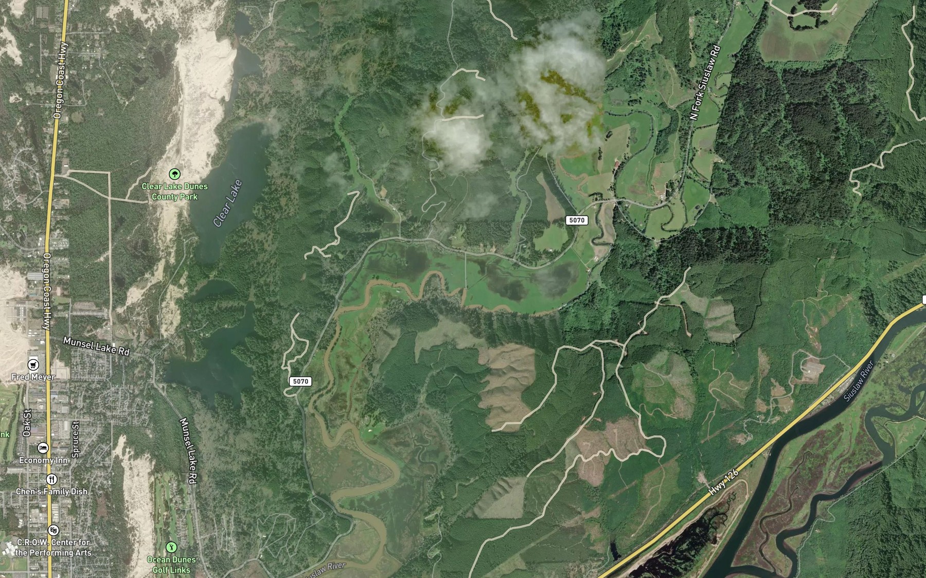 Satellite map of the Haring Creek