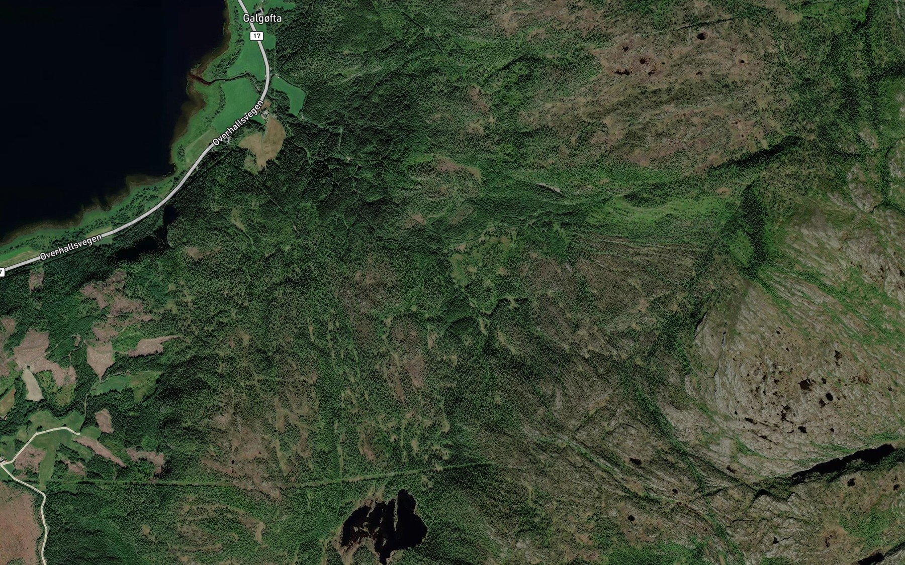 Satellite map of the Naltjonnelva