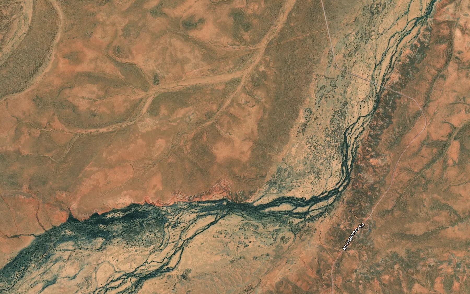 Satellite map of the Twelve Springs Creek