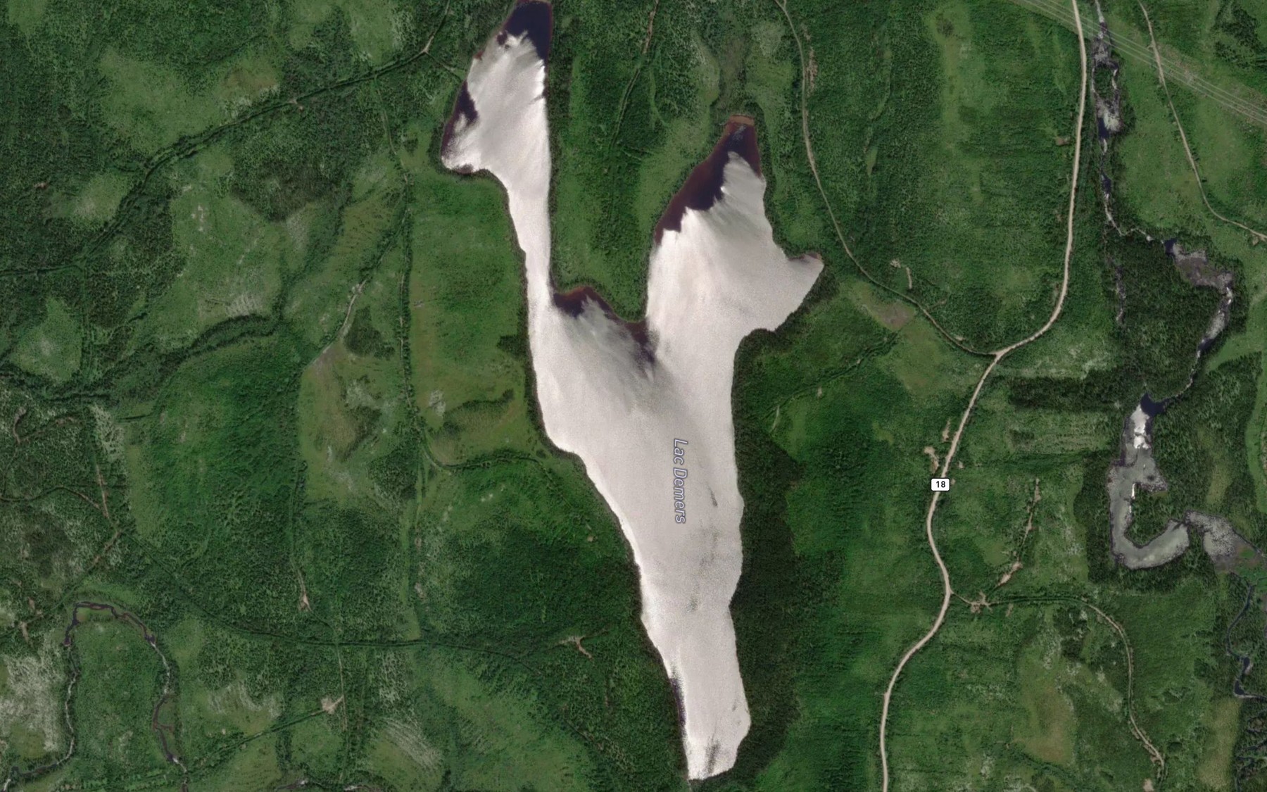 Satellite map of the Lac Demers