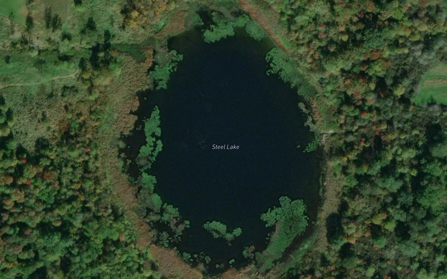 Satellite map of the Steel Lake