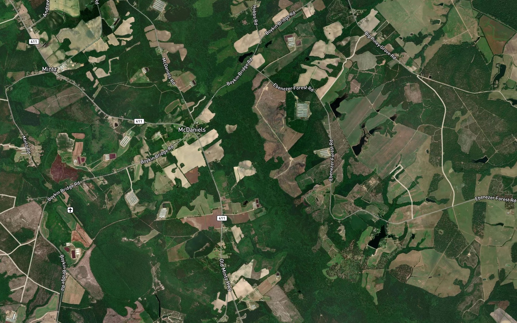 Satellite map of the Lockamy Mill Branch
