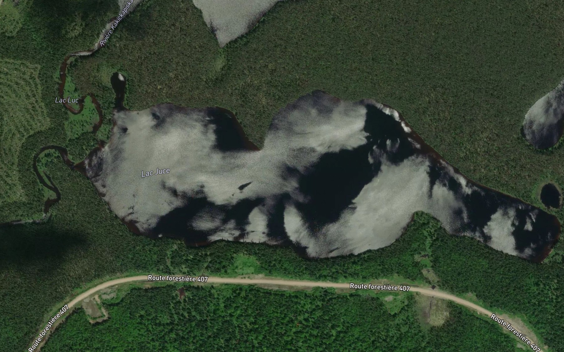 Satellite map of the Lac Juce