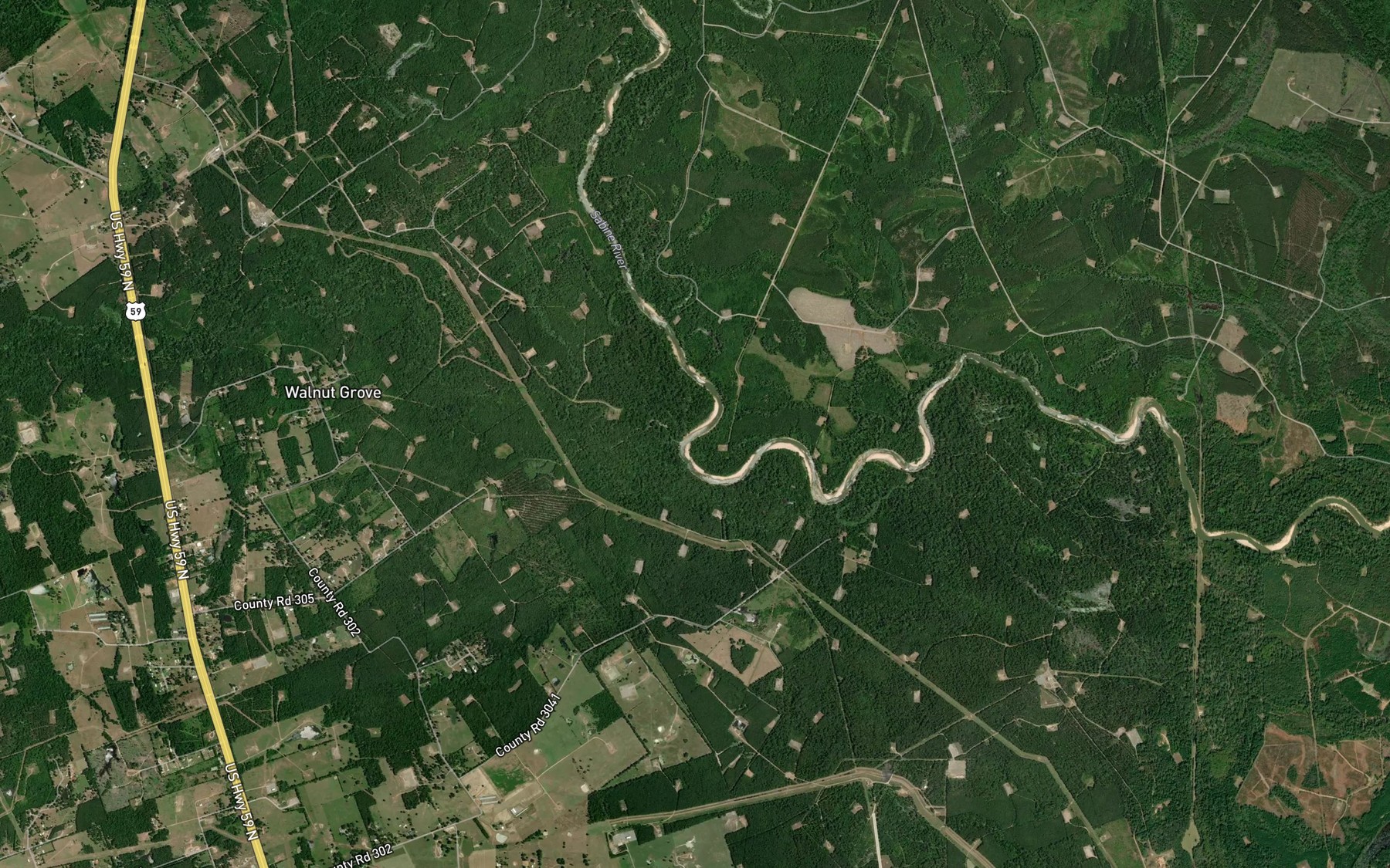 Satellite map of the Irons Bayou
