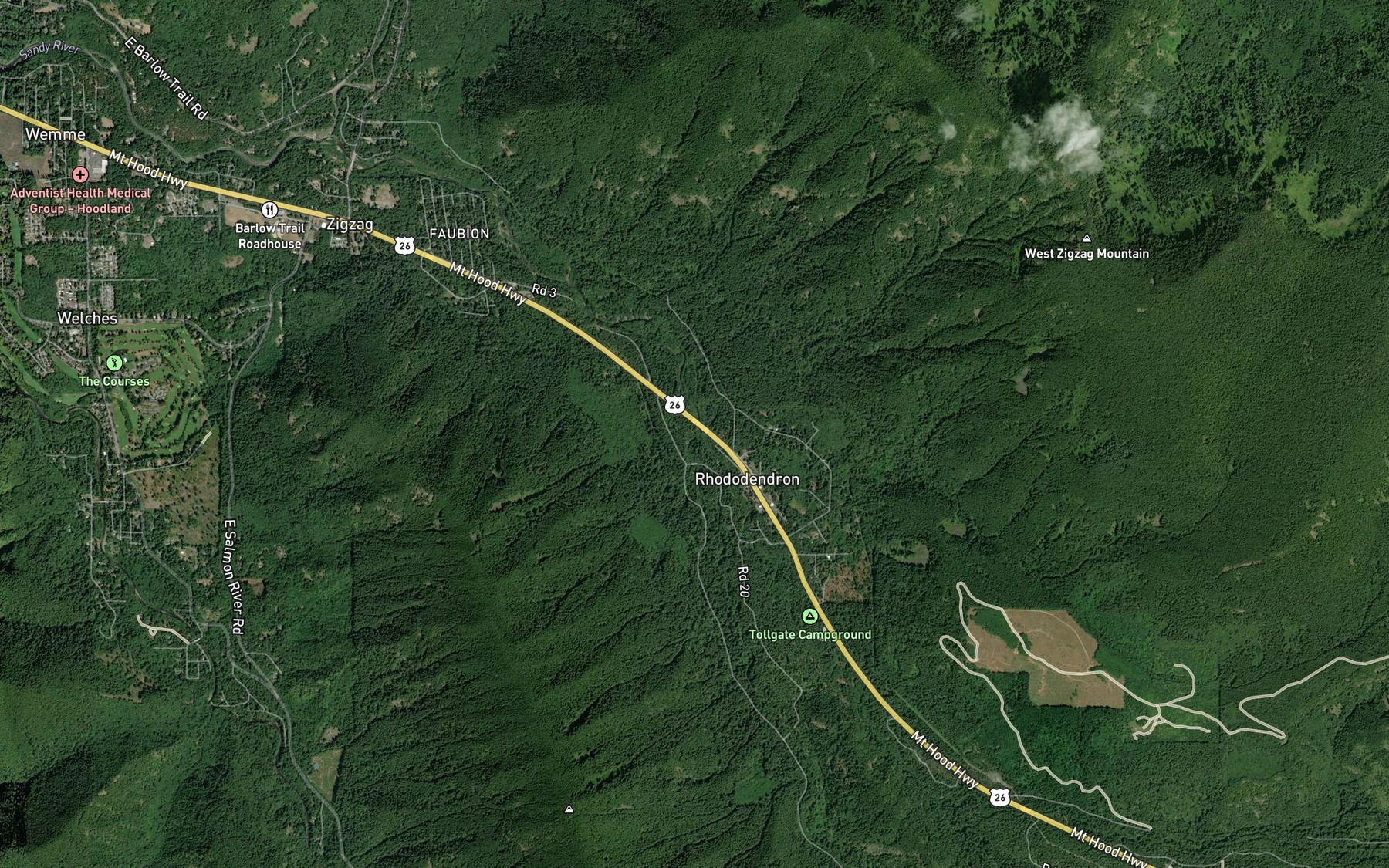 Satellite map of the Still Creek