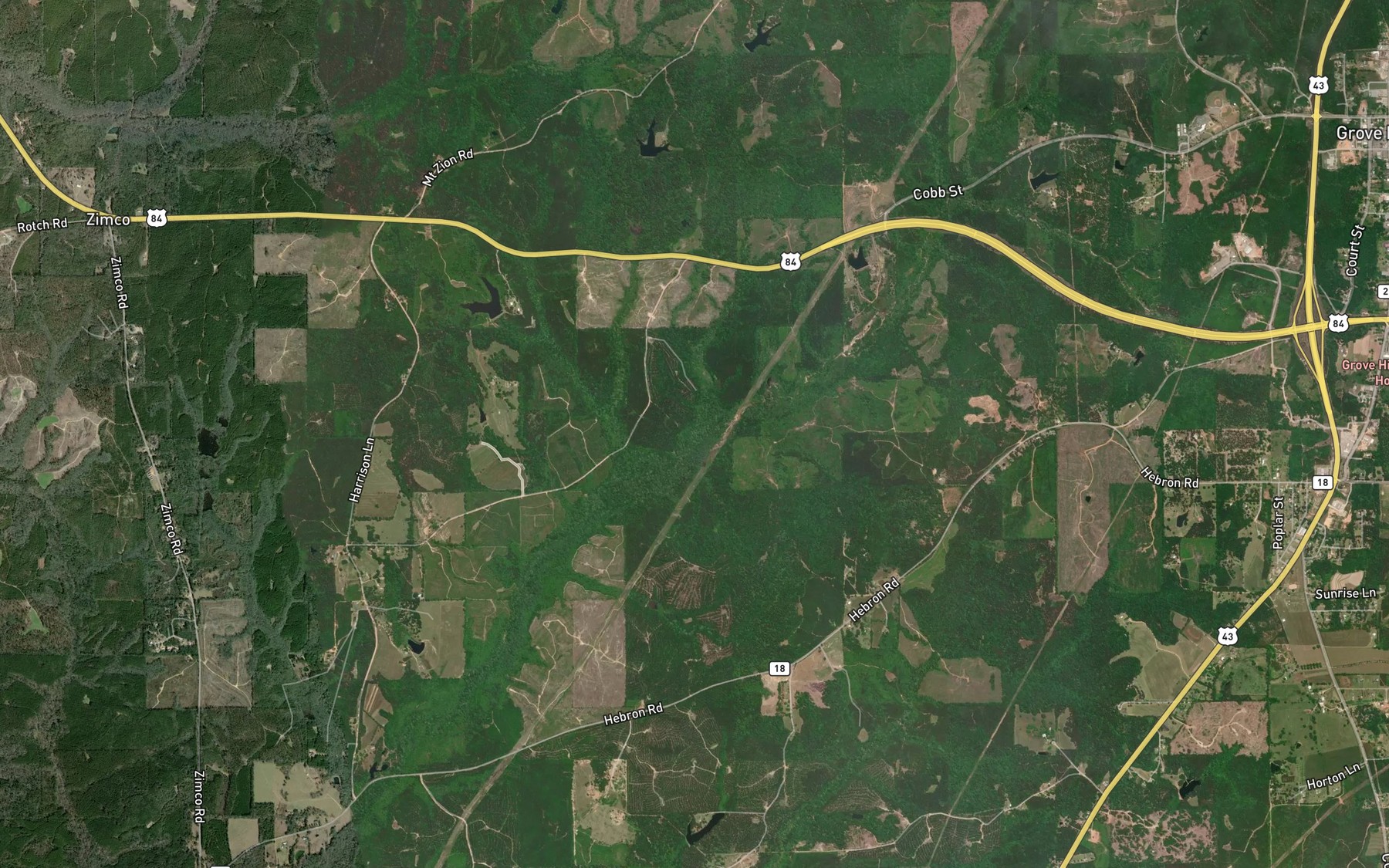 Satellite map of the Bob Branch