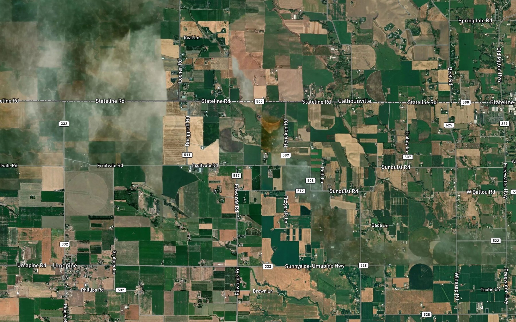 Satellite map of the Middle Mud Creek