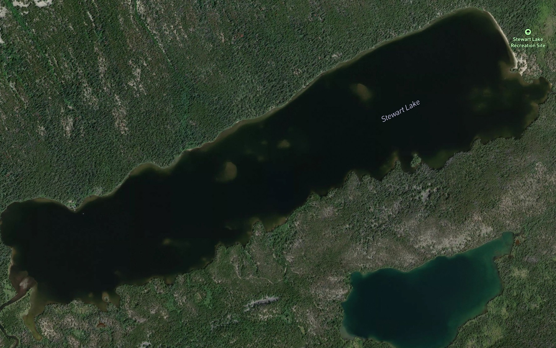 Satellite map of the Stewart Lake