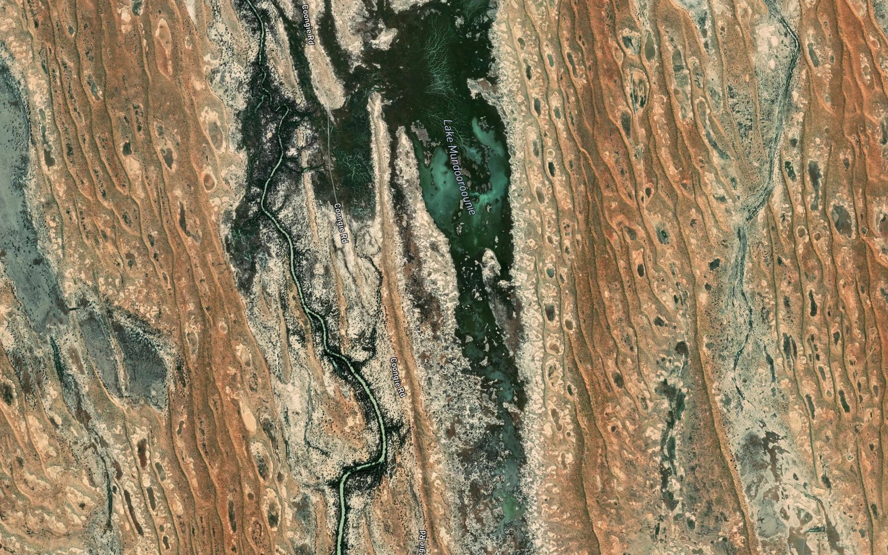 Satellite map of the Lake Mundooroounie