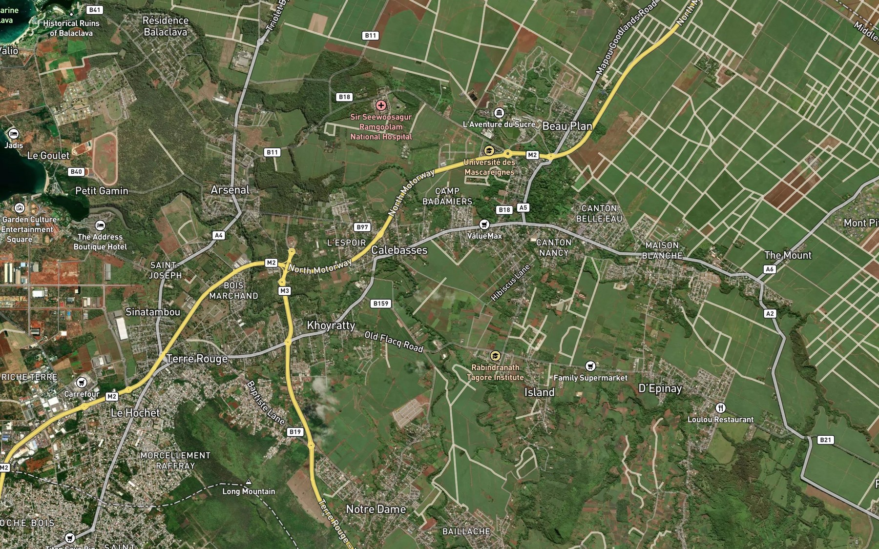 Satellite map of the Ruisseau Rose