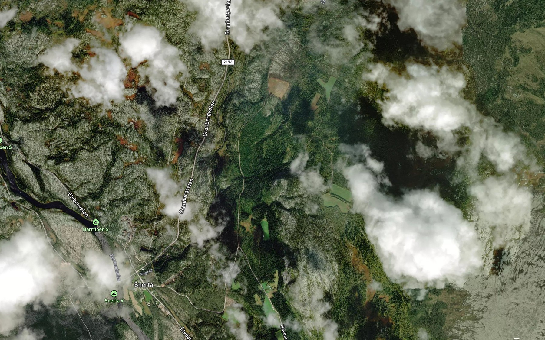 Satellite map of the Slattbekken