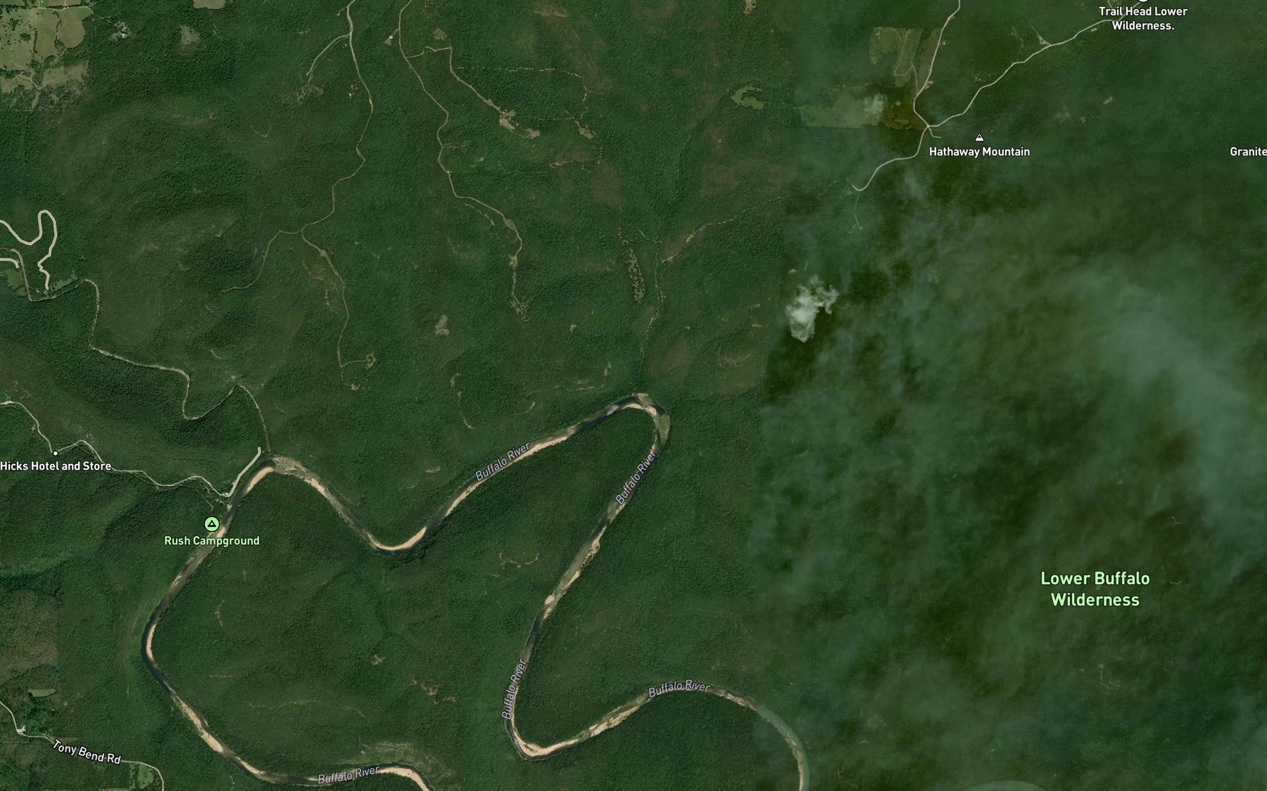 Satellite map of the Cedar Creek