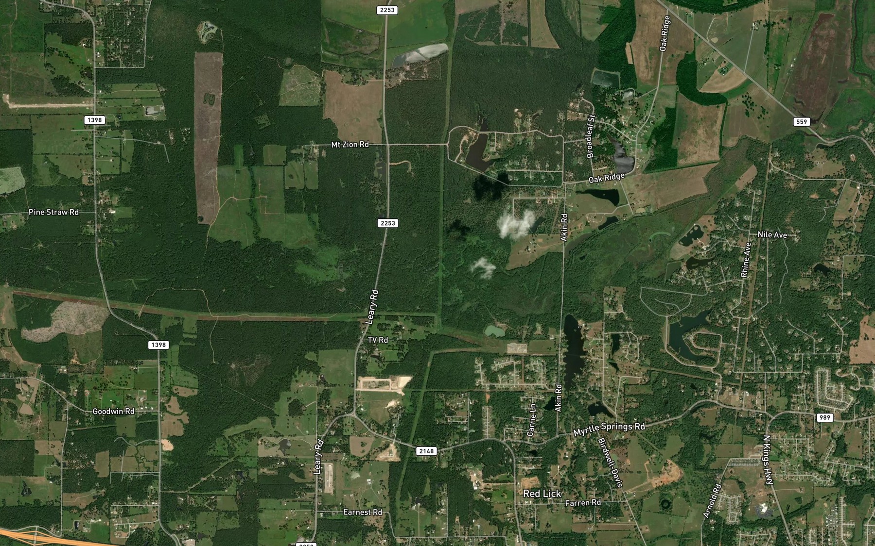 Satellite map of the Jones Creek