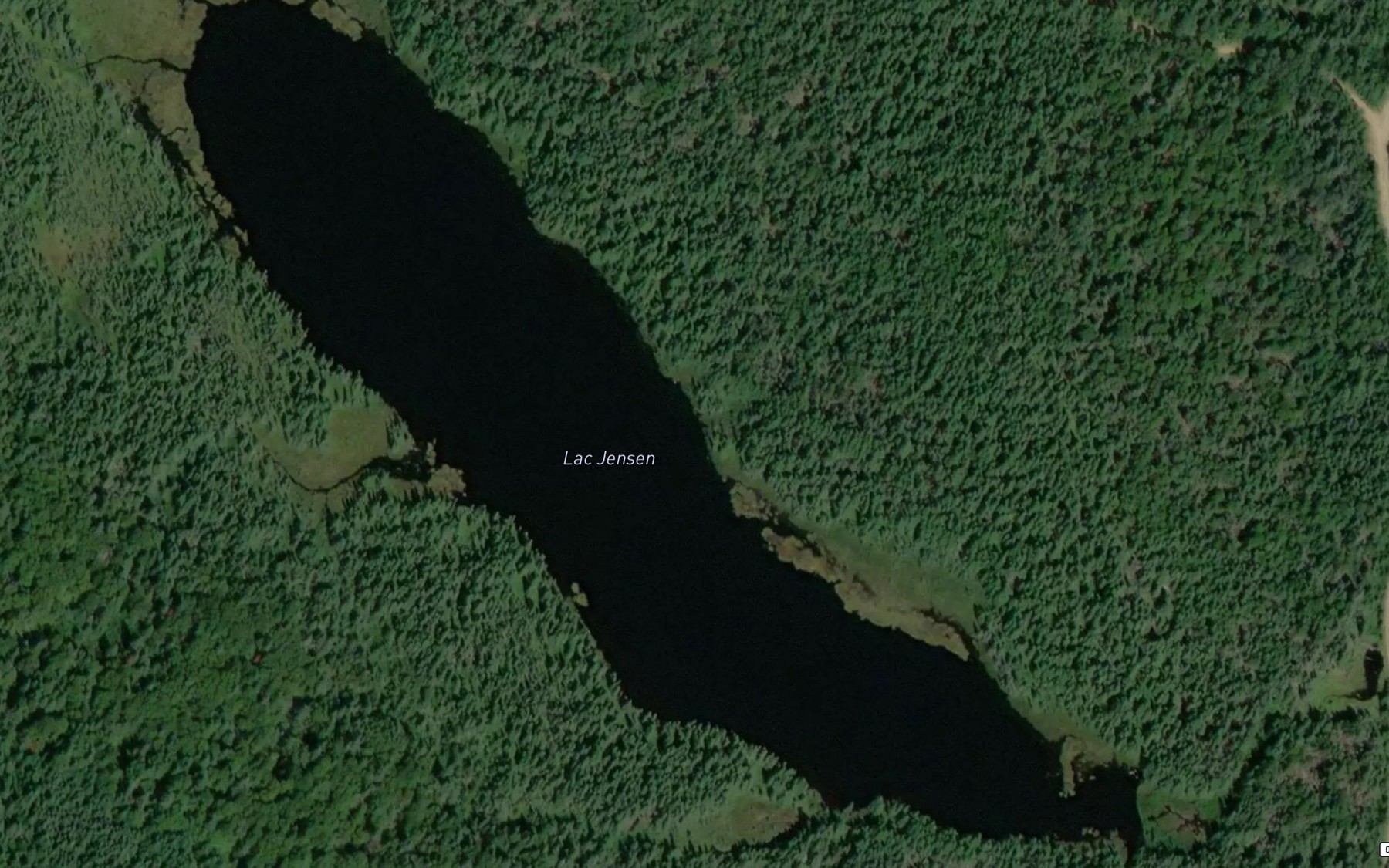 Satellite map of the Lac Jensen