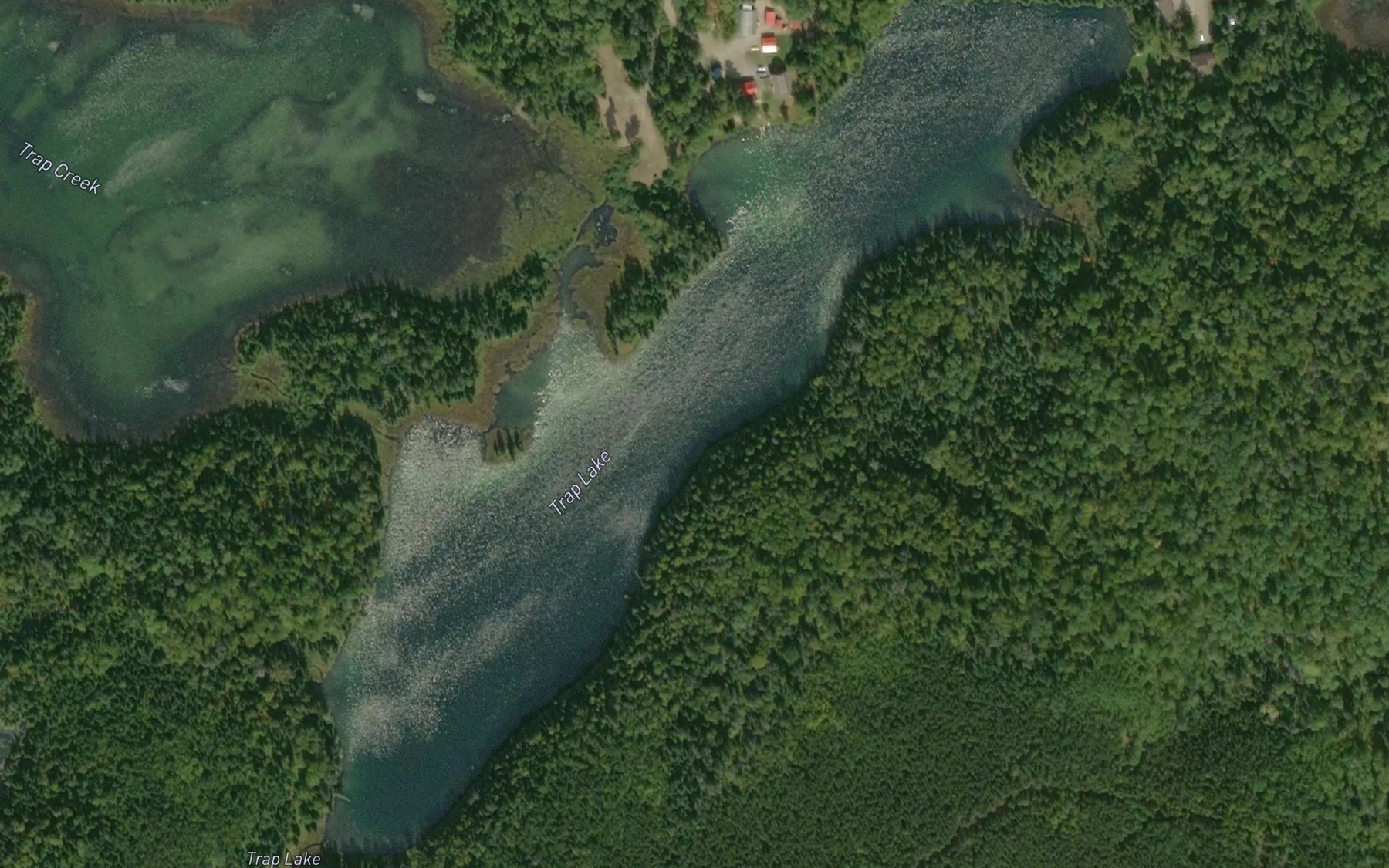 Satellite map of the Trap Lake