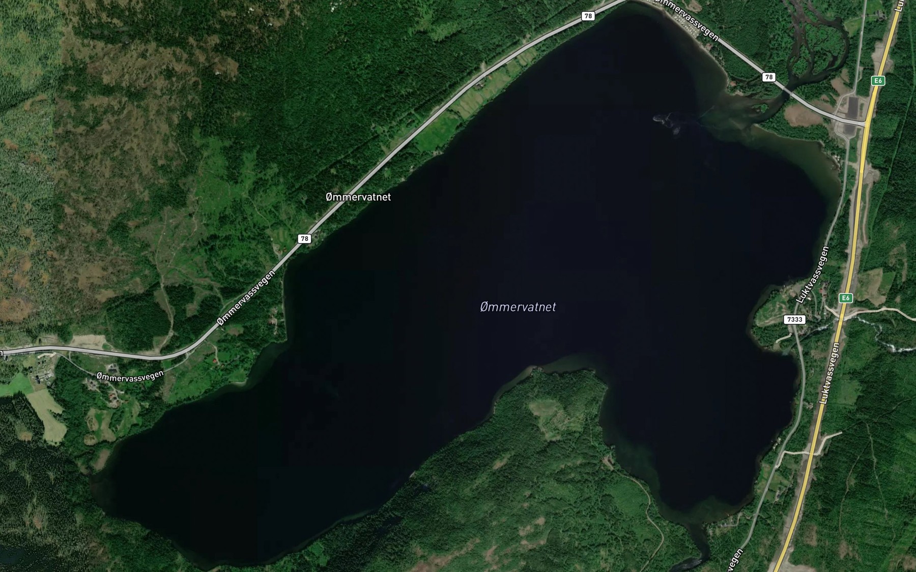 Satellite map of the Ommervatnet