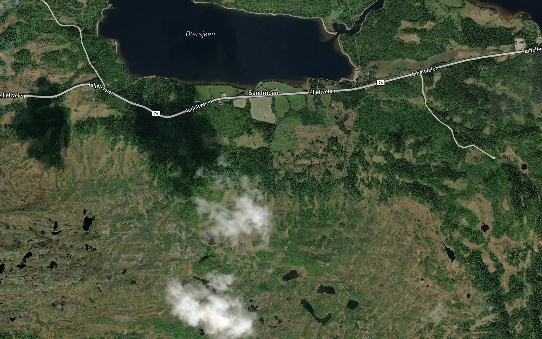 Satellite map of the Sandbekken