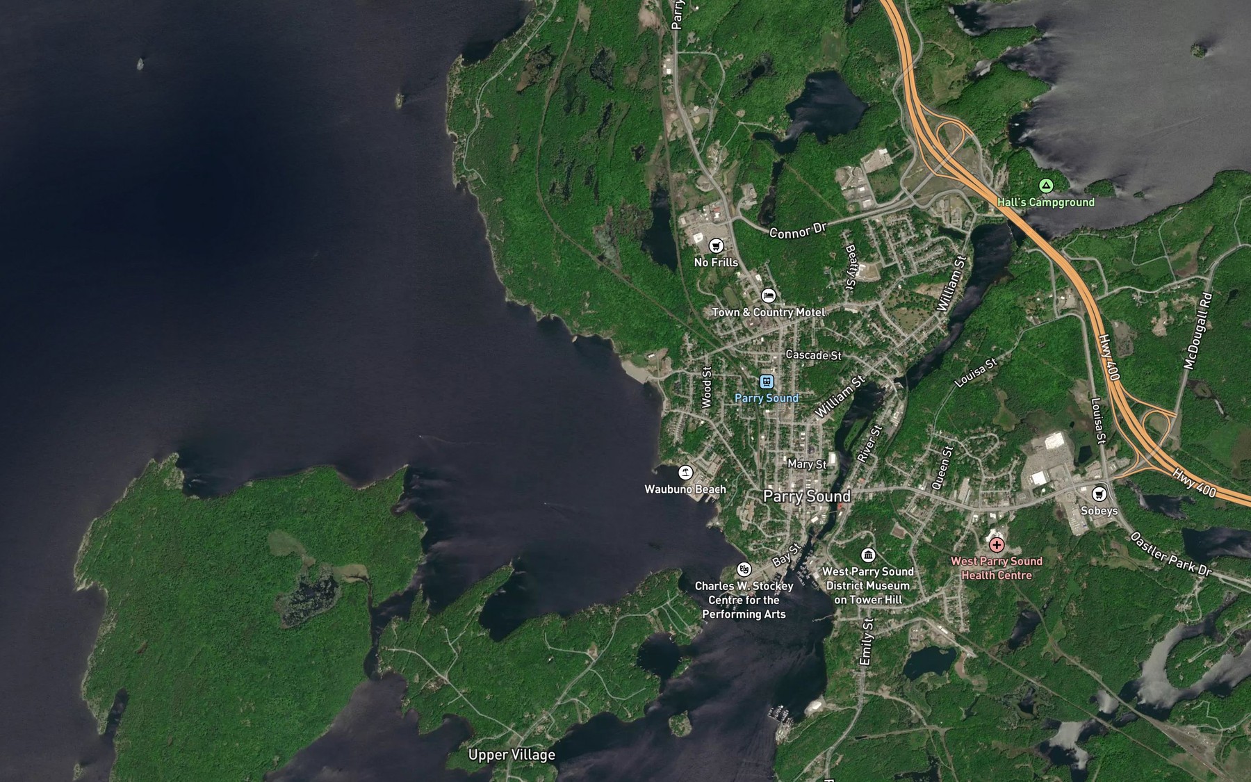 Satellite map of the Thunder Creek