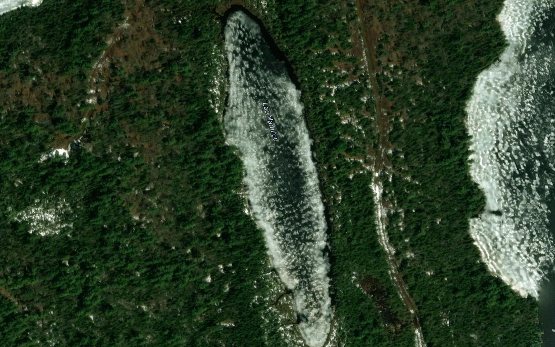 Satellite map of the Lac Manitou