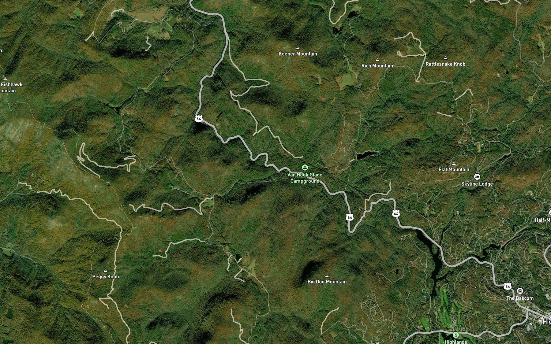 Satellite map of the Turtle Pond Creek